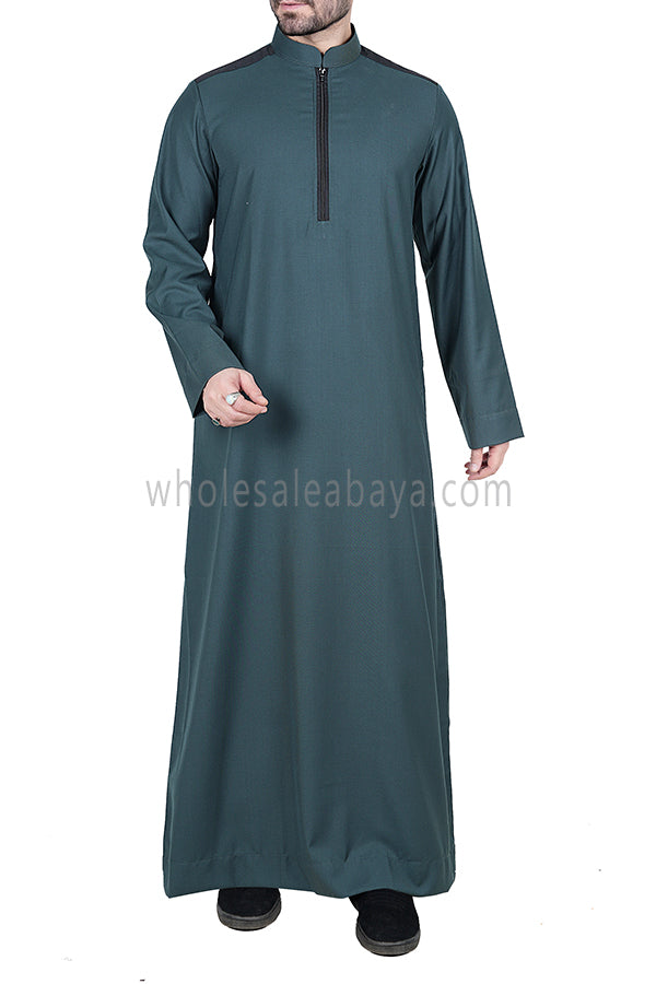 Men's Zip-up Collar Thoube 90052 MR9 Bottle Green