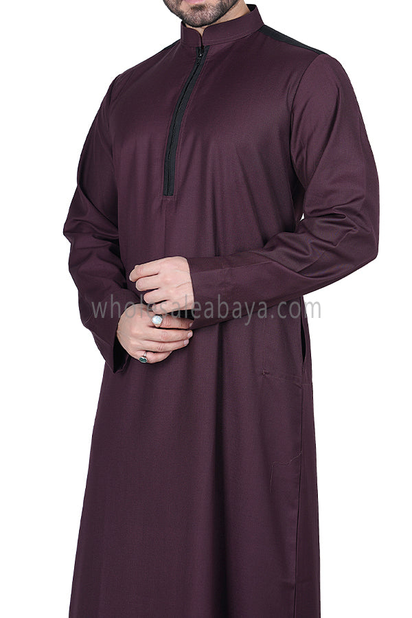 Men's Zip-up Collar Thoube 90052 MR10 Burgundy