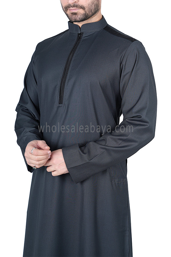 Men's Zip-up Collar Thoube 90052 MR8 Grey