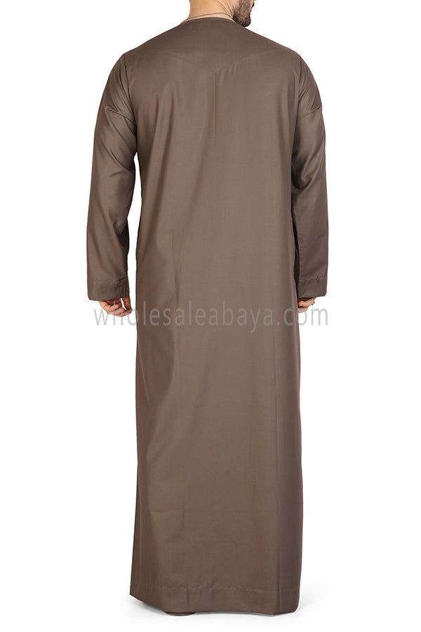 Latest Design Men's Omani Style Thoube 90008 RL21 Khaki Brown.