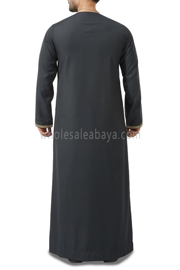 Embroidered Omani Thoube 90049 MR8 Grey