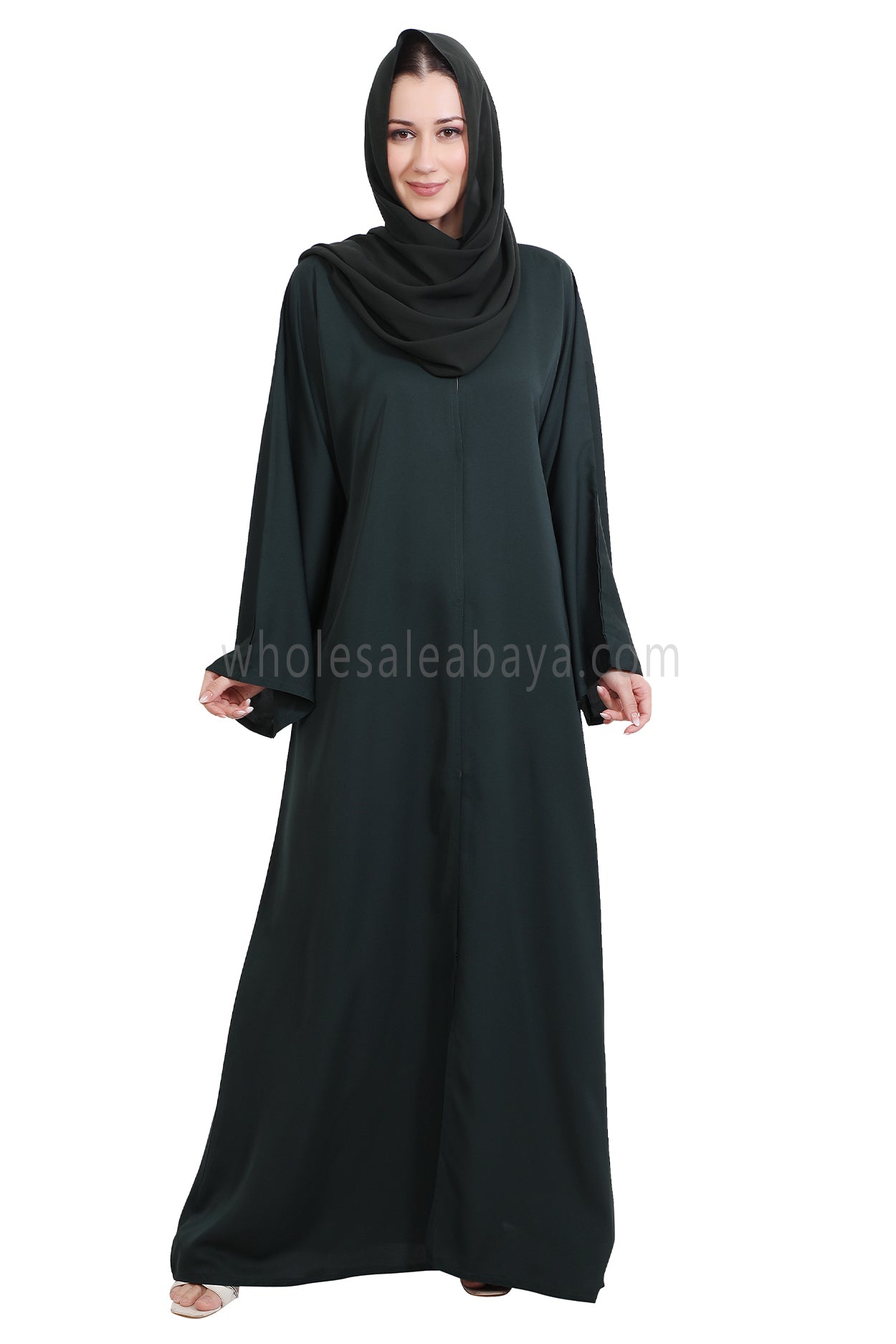 Front Open Nida Abaya with Buttons