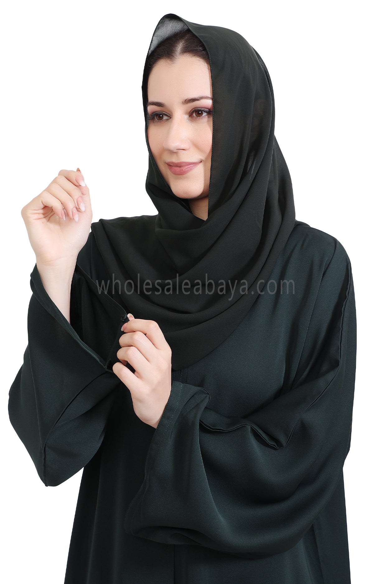 Front Open Nida Abaya with Buttons