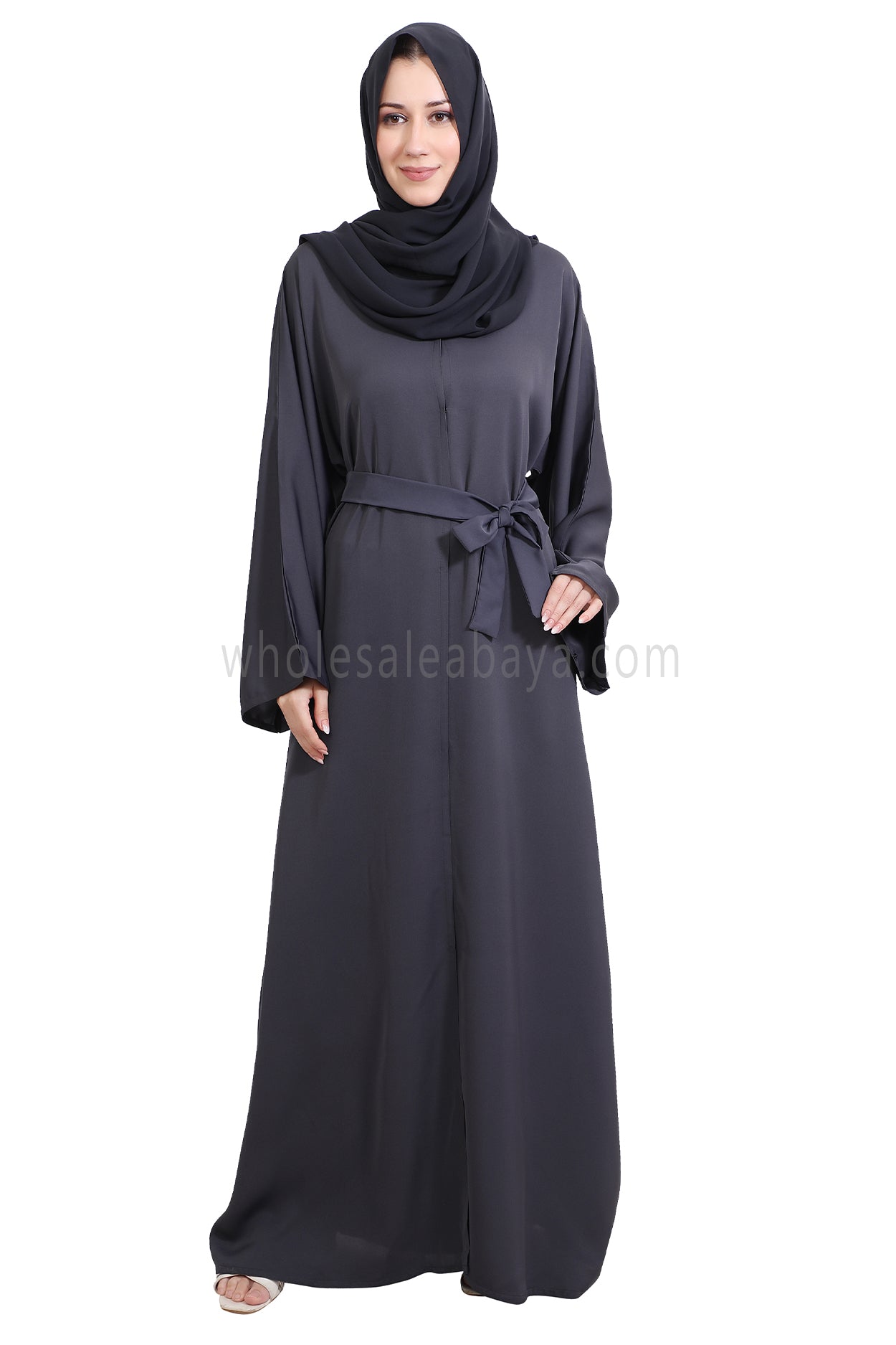 Front Open Nida Abaya with Buttons