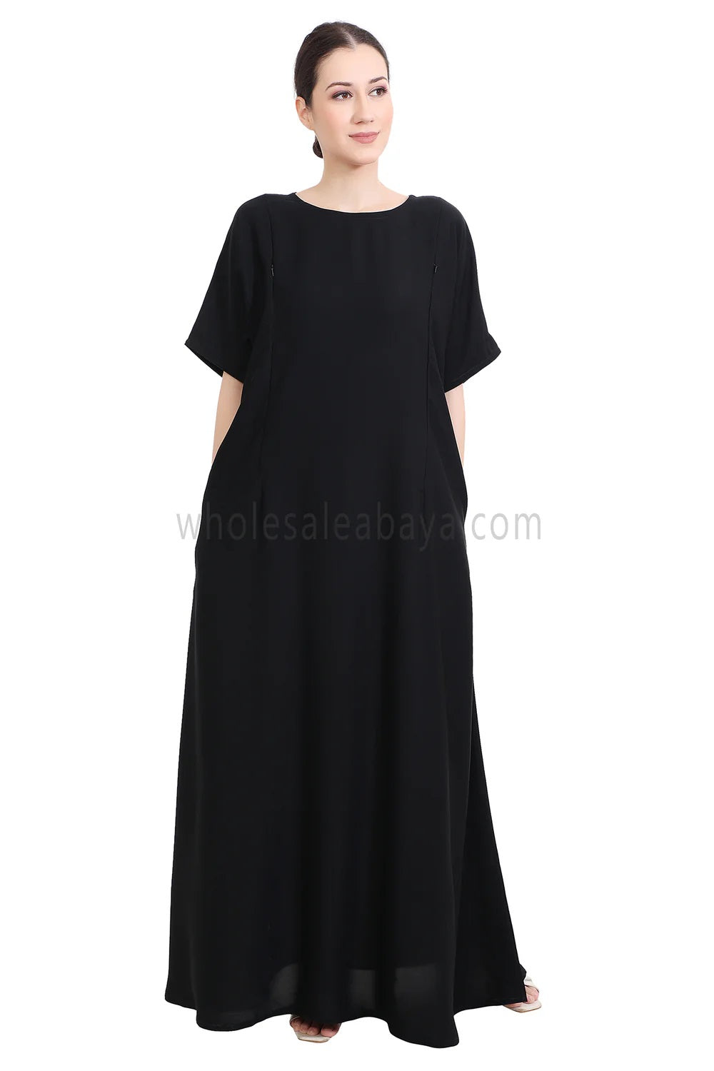 Inner Slip Dress Abaya with Maternity Zips