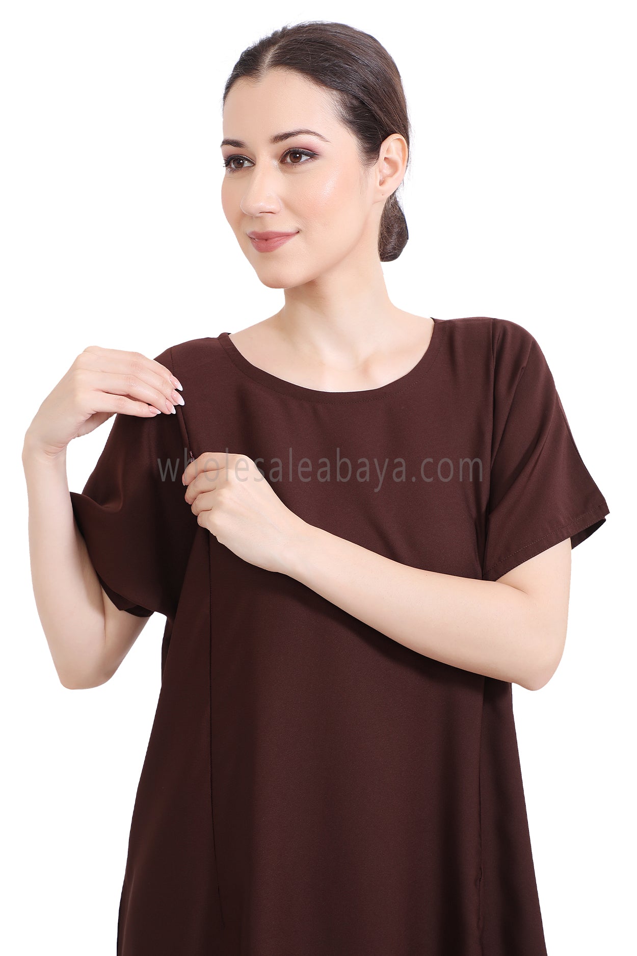 Inner Slip Dress Abaya with Maternity Zips