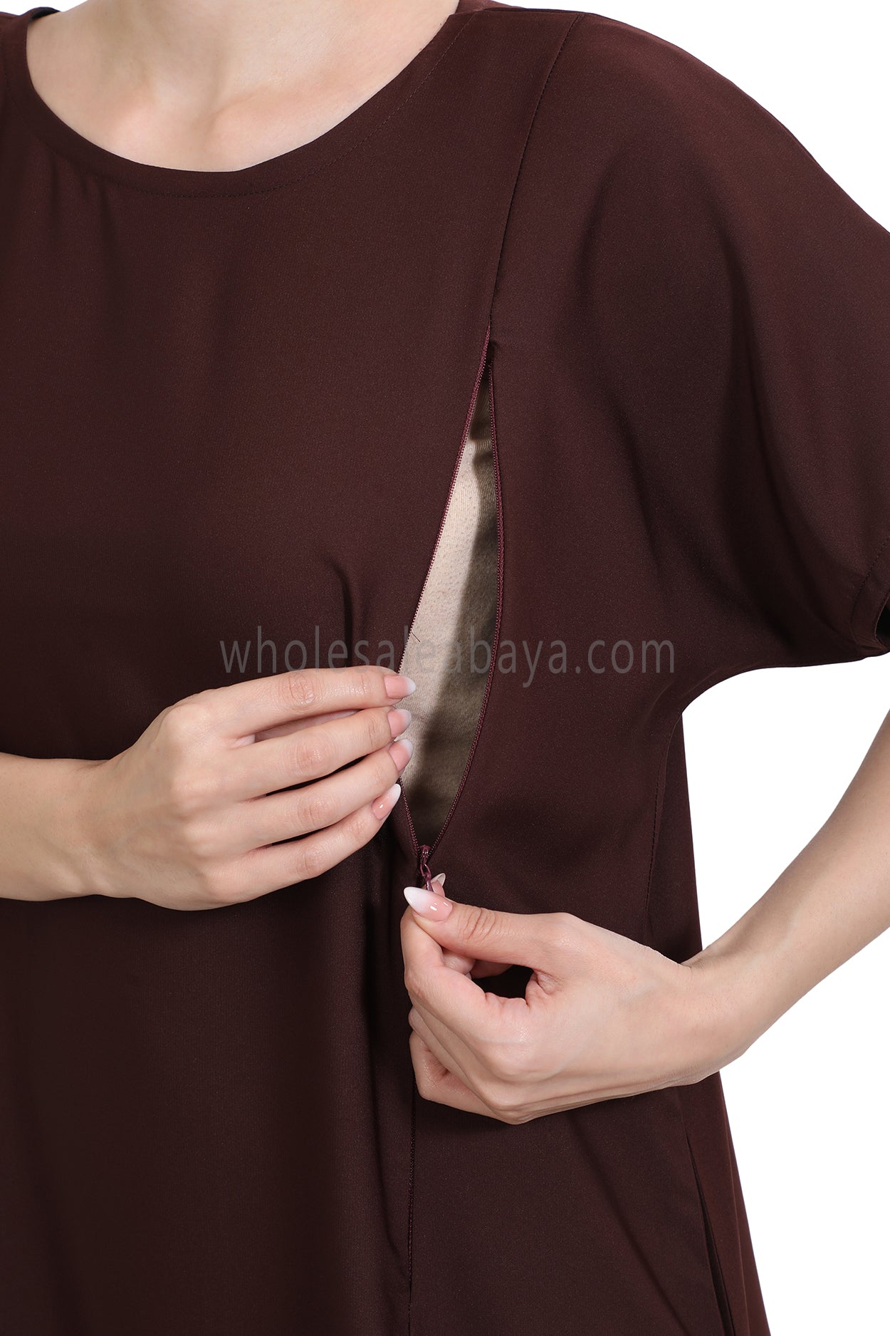 Inner Slip Dress Abaya with Maternity Zips