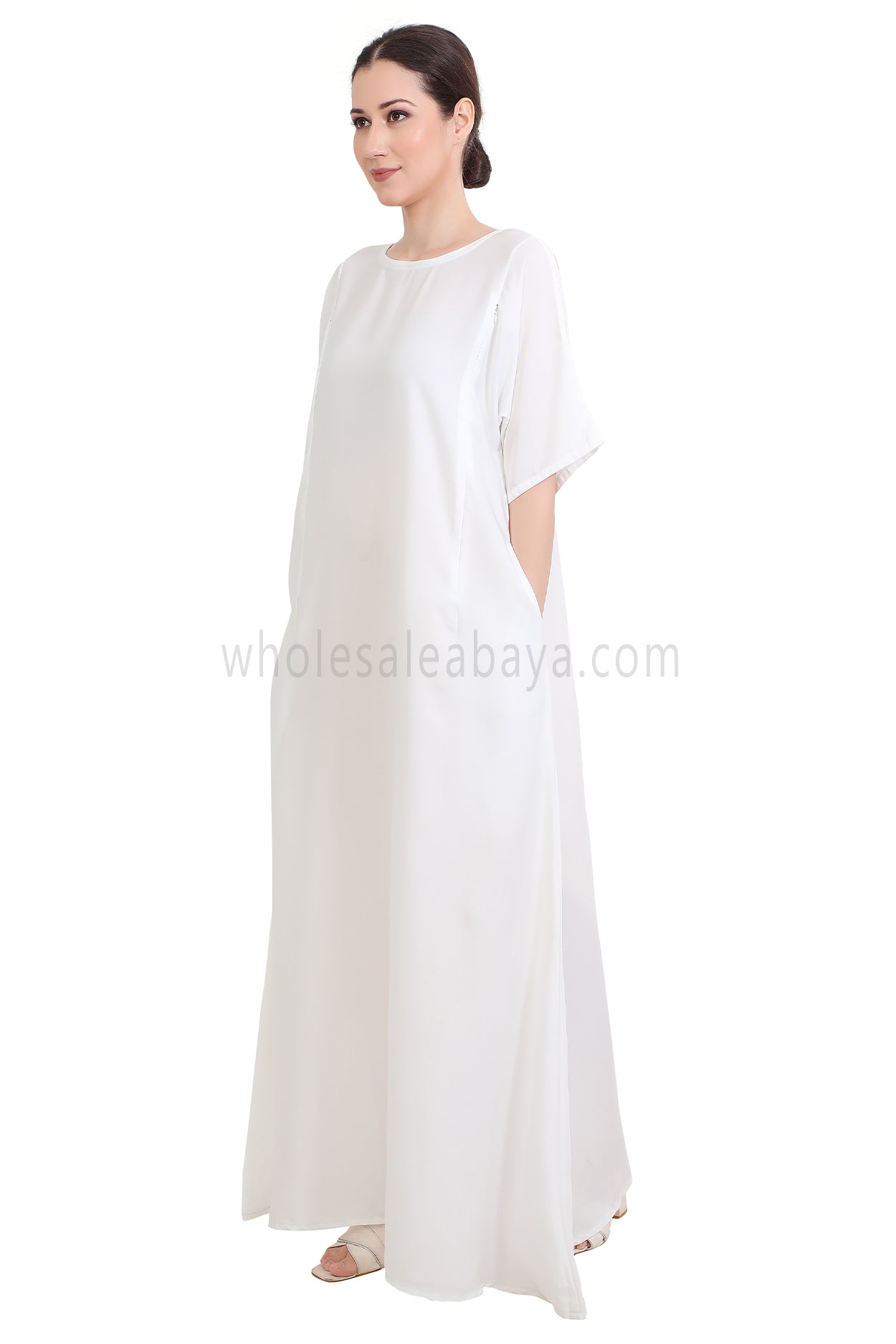 Inner Slip Dress Abaya with Maternity Zips