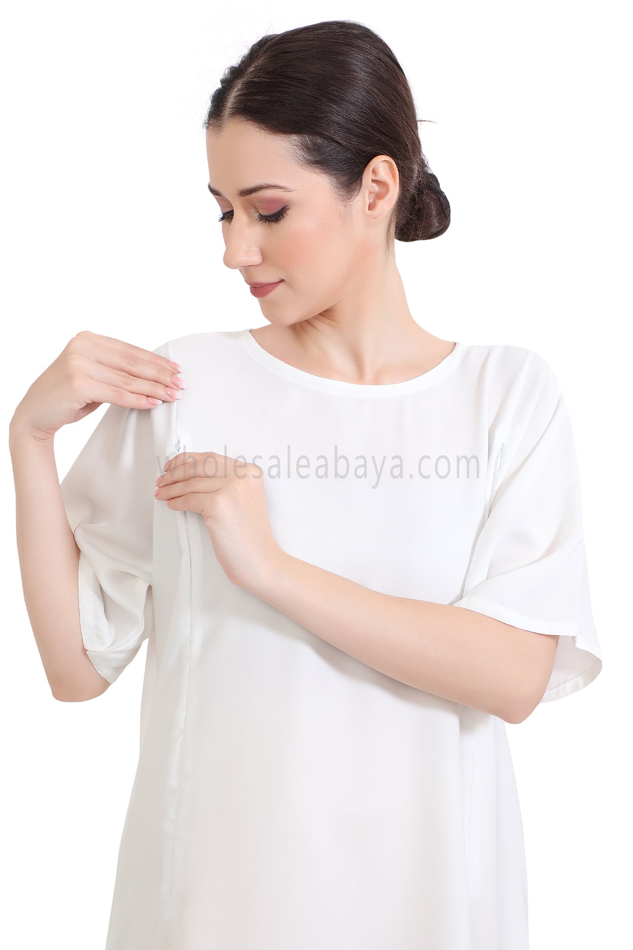Inner Slip Dress Abaya with Maternity Zips
