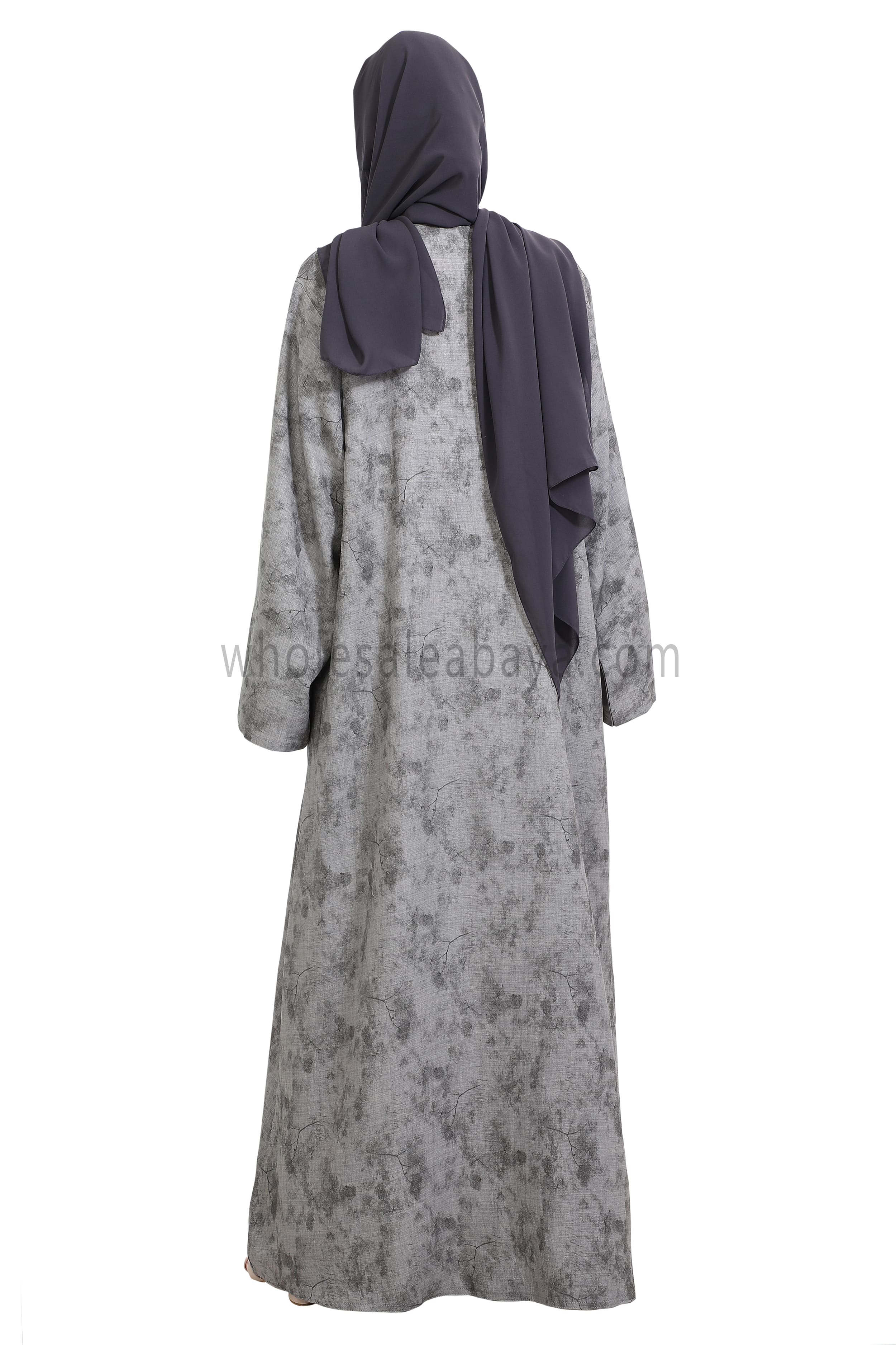 Linen Foil Jacquard Closed Abaya