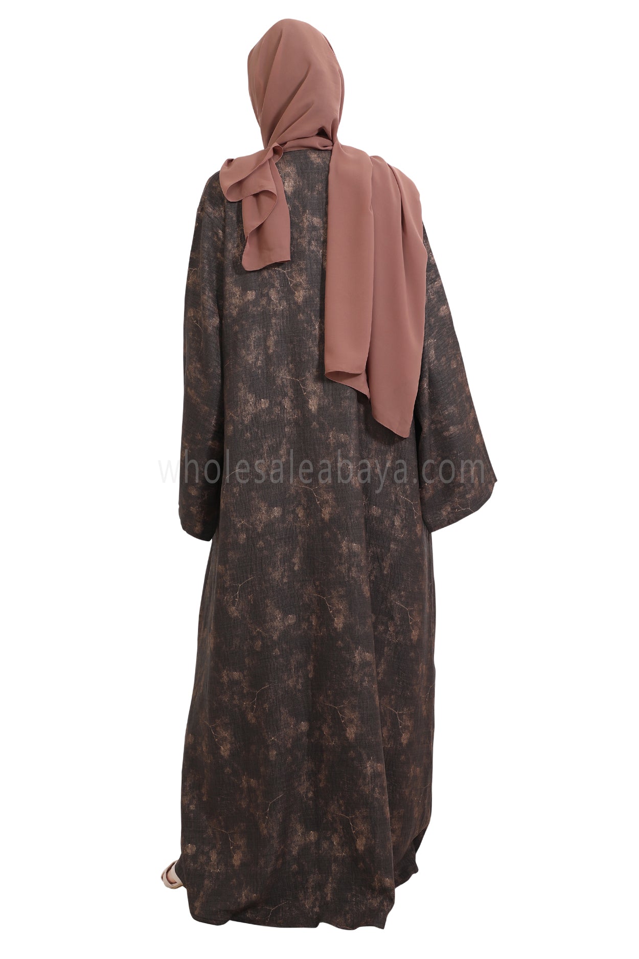 Linen Foil Jacquard Closed Abaya
