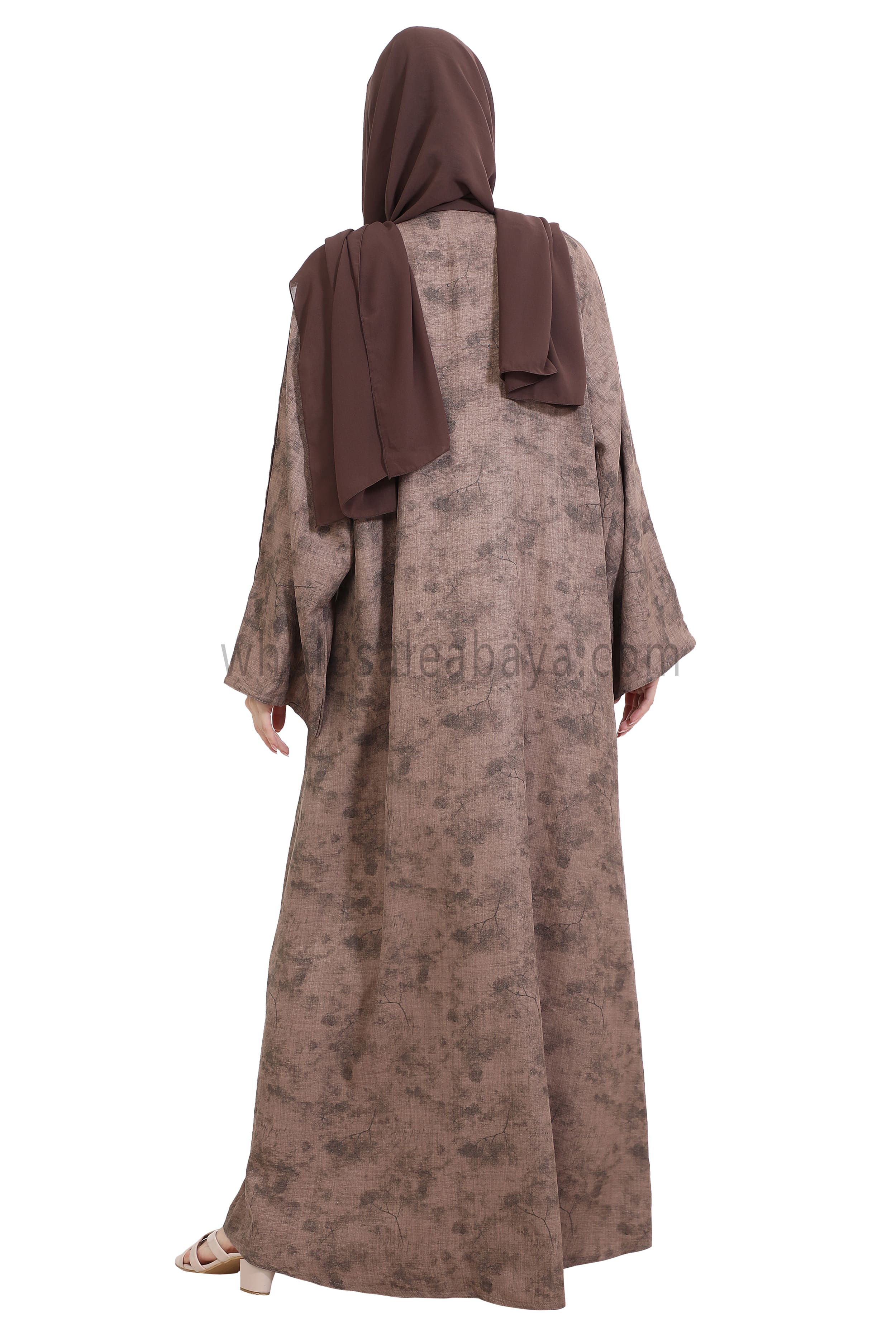 Linen Foil Jacquard Closed Abaya