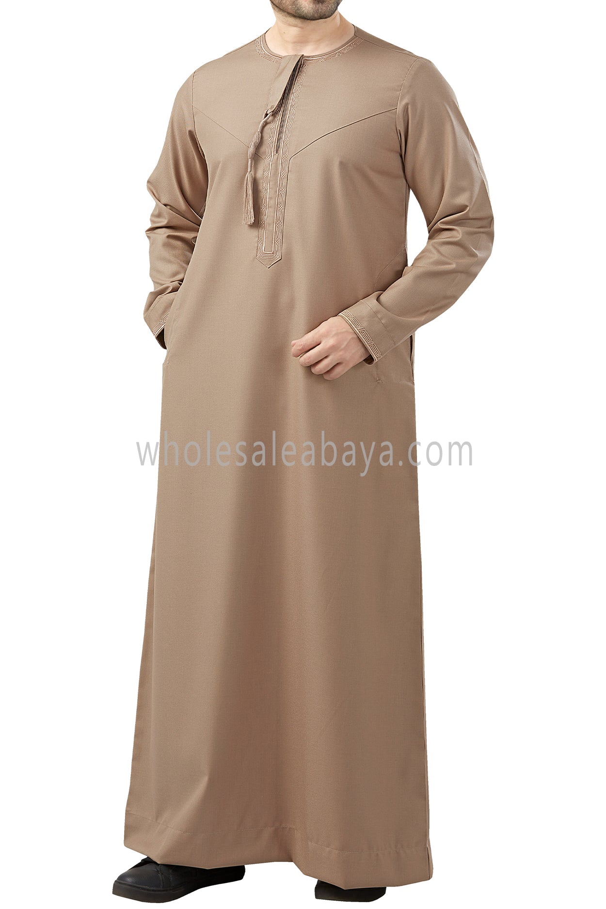 Premium Embroidered Omani Tassel Caramel Brown