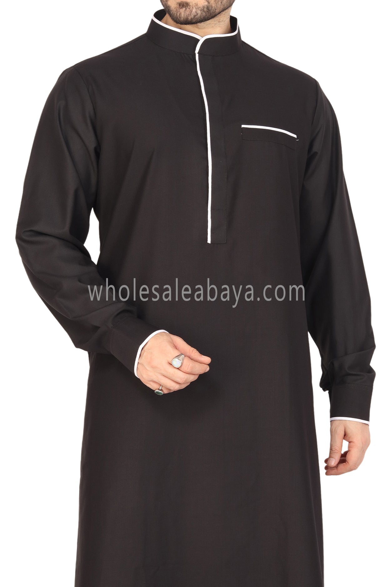 Men's Piping Collar Thoube Black Colour