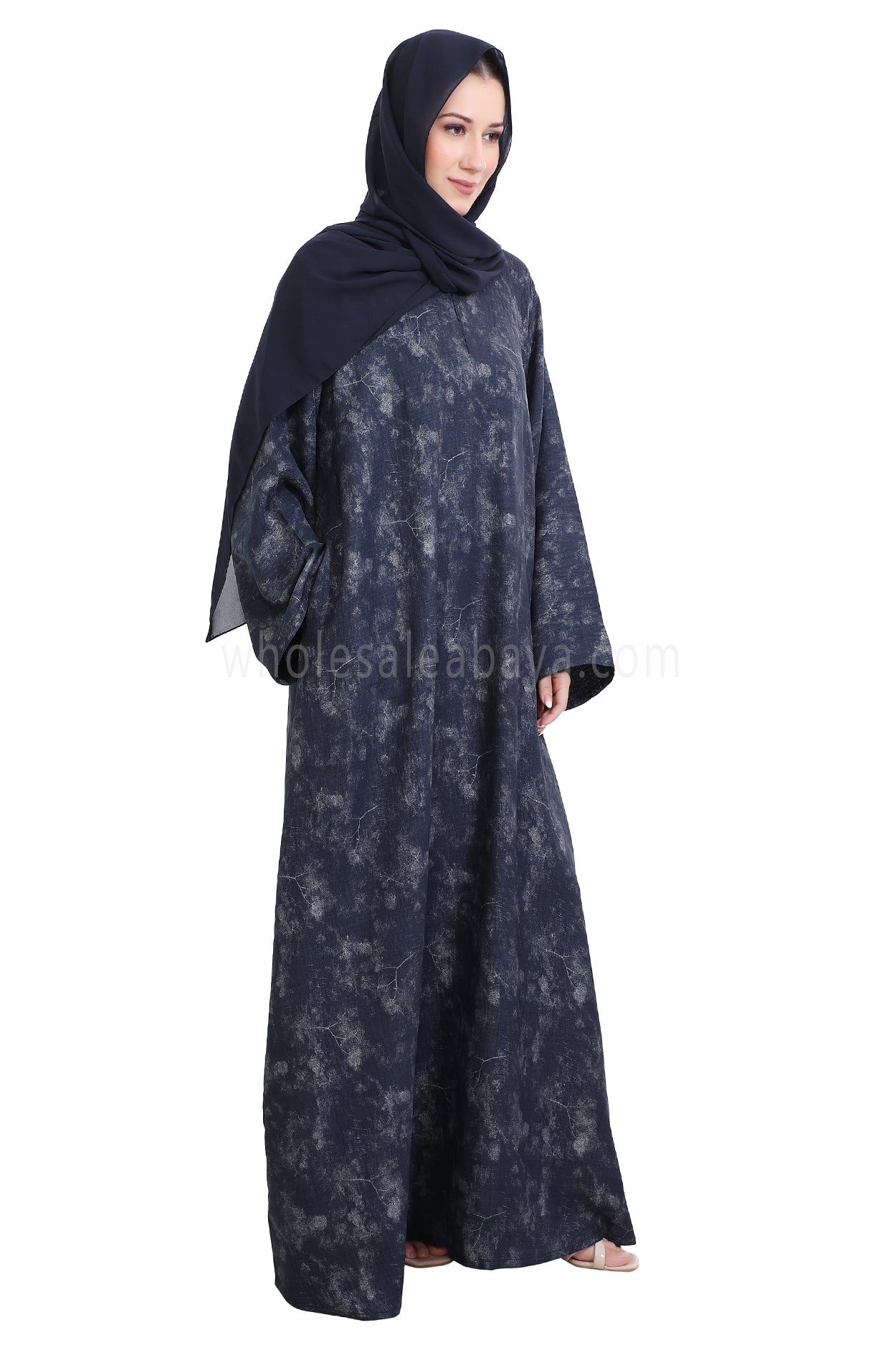 Linen Foil Jacquard Closed Abaya