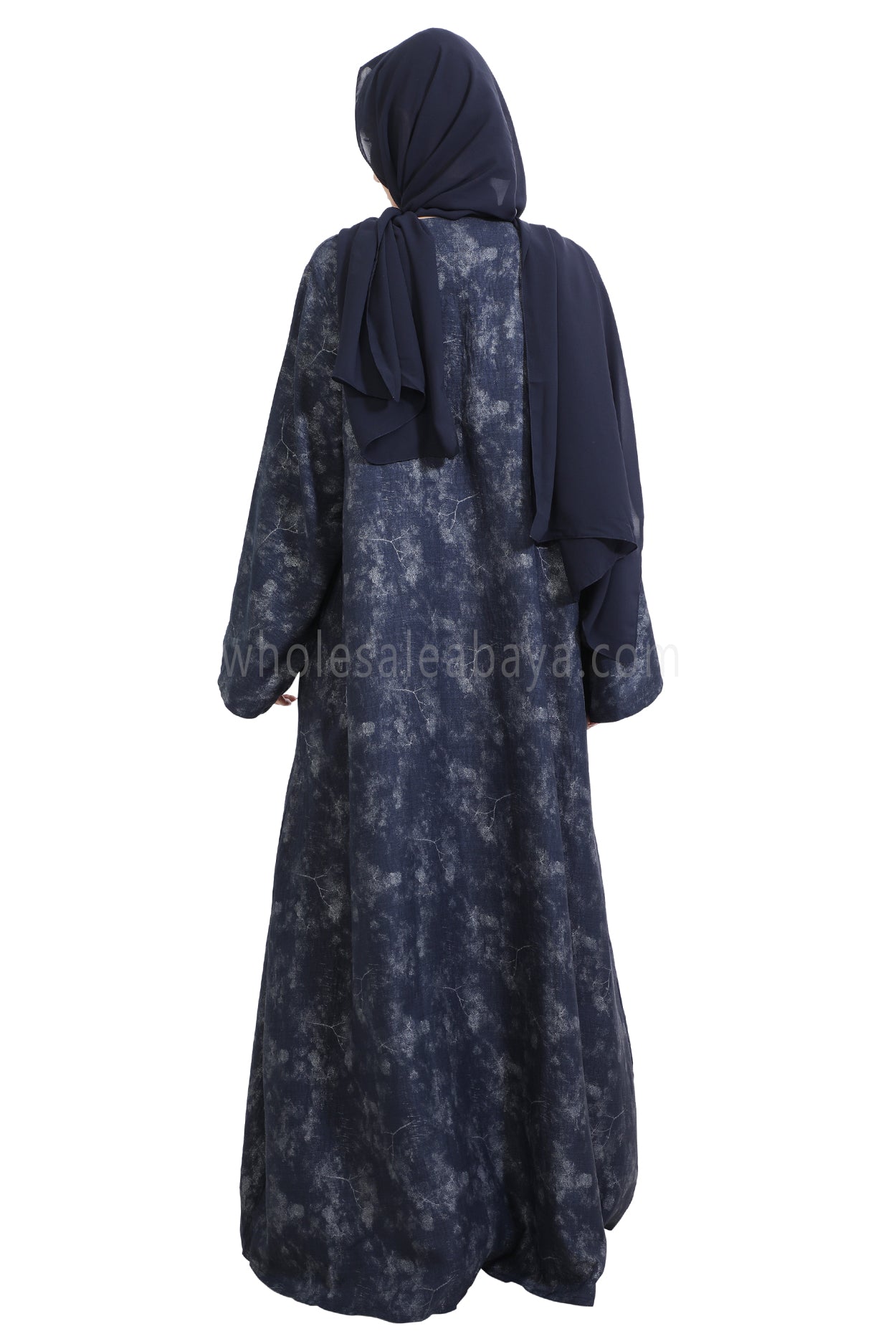Linen Foil Jacquard Closed Abaya