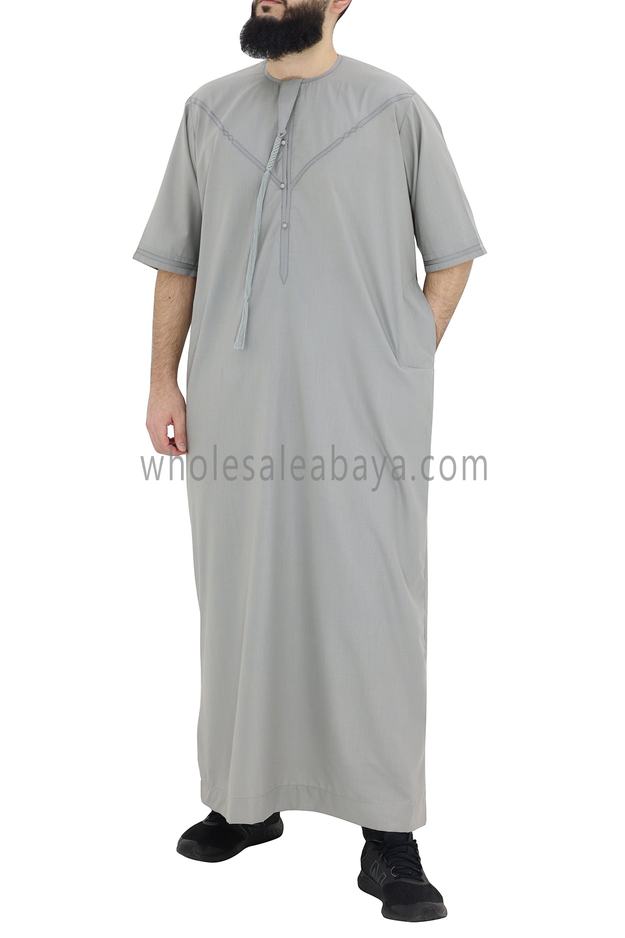 Men's Premium Emirati Thoube Smoke Grey