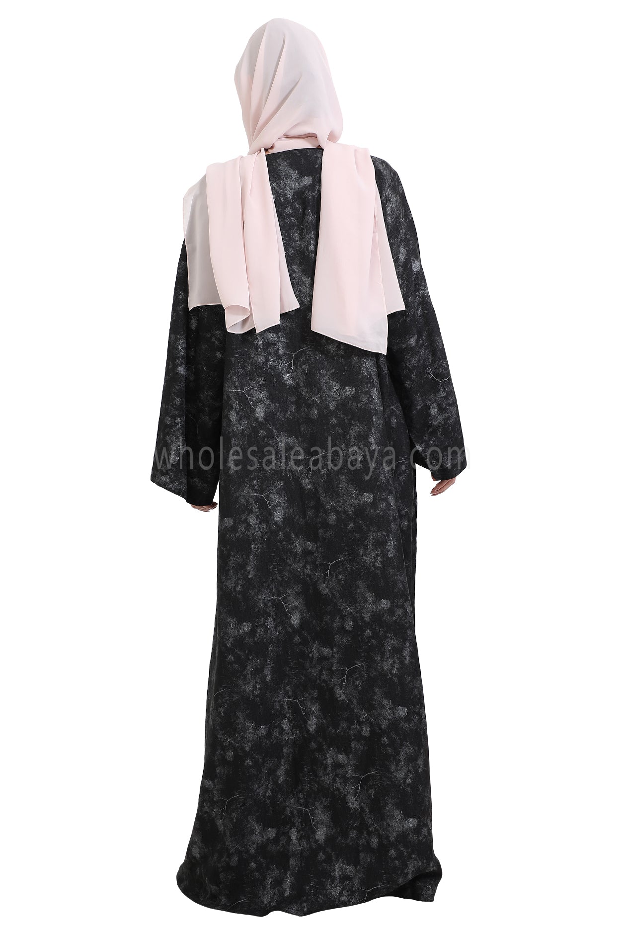 Linen Foil Jacquard Closed Abaya