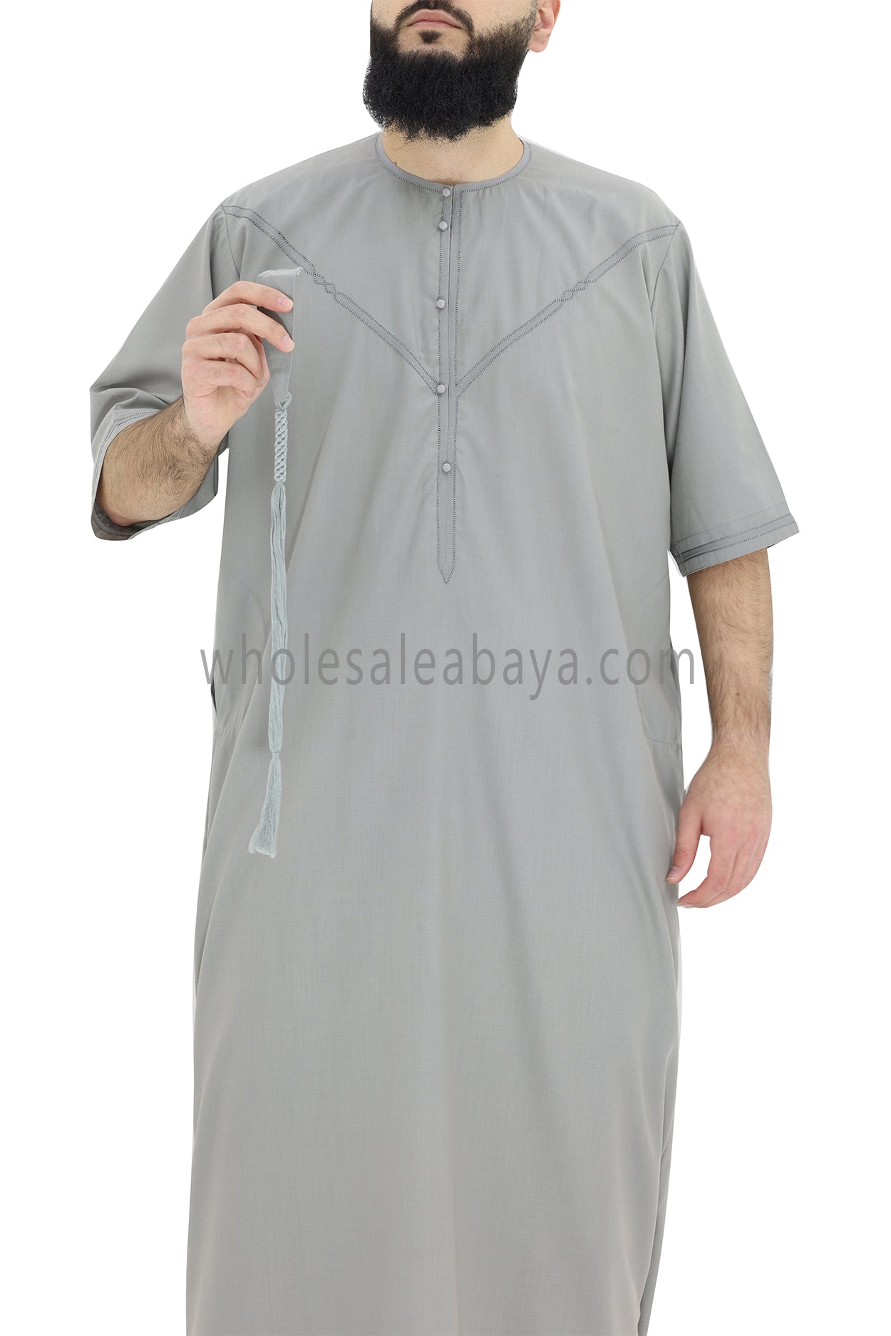 Men's Premium Emirati Thoube Smoke Grey