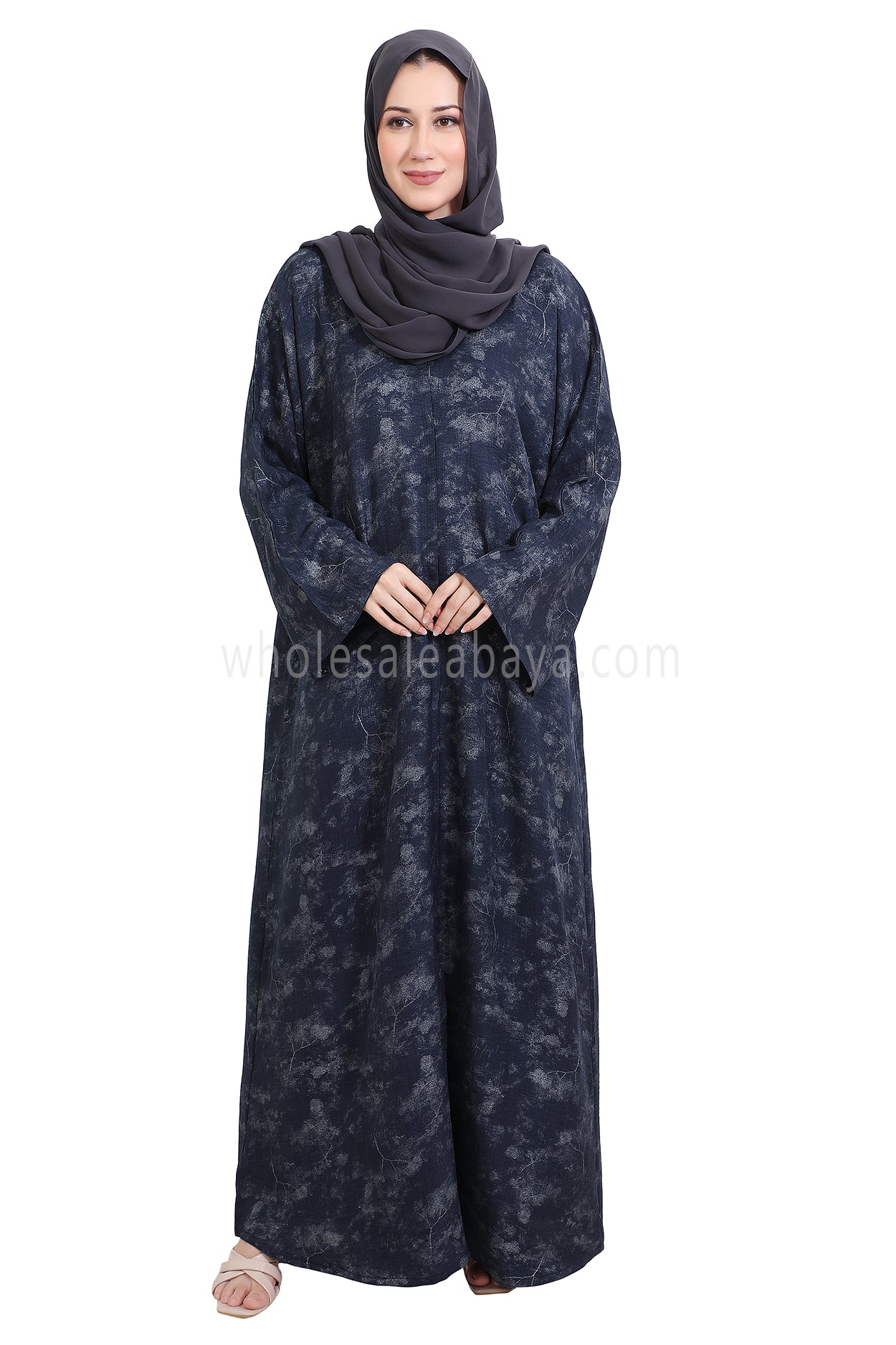 Linen Foil Jacquard Closed Abaya