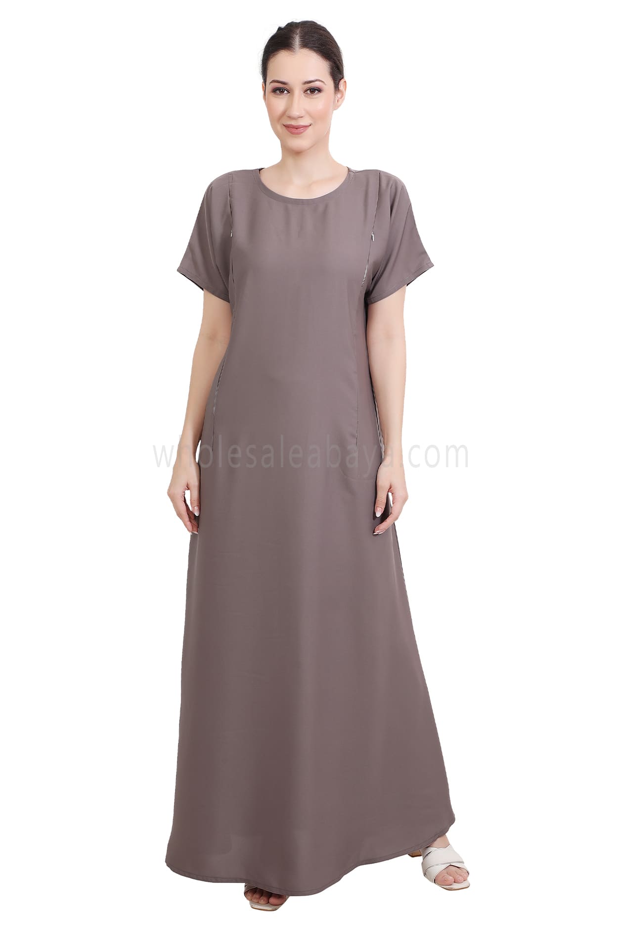 Inner Slip Dress Abaya with Maternity Zips