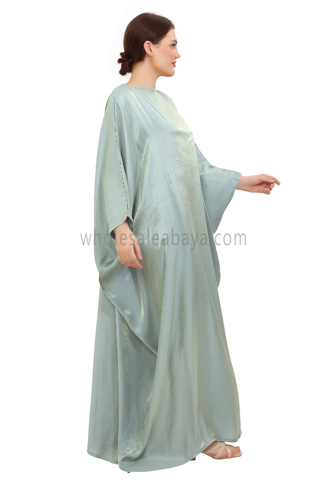 Butterfly Shimmer Kaftan Abaya Ocean Mint 30520