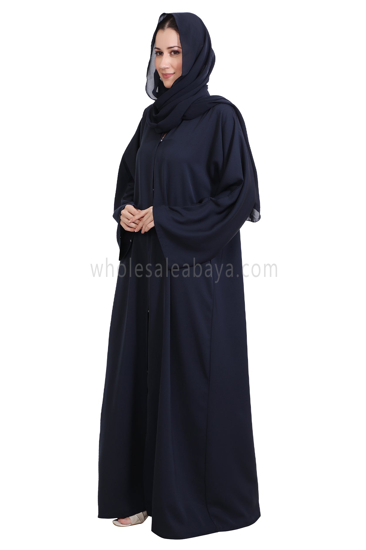 Front Open Nida Abaya with Buttons