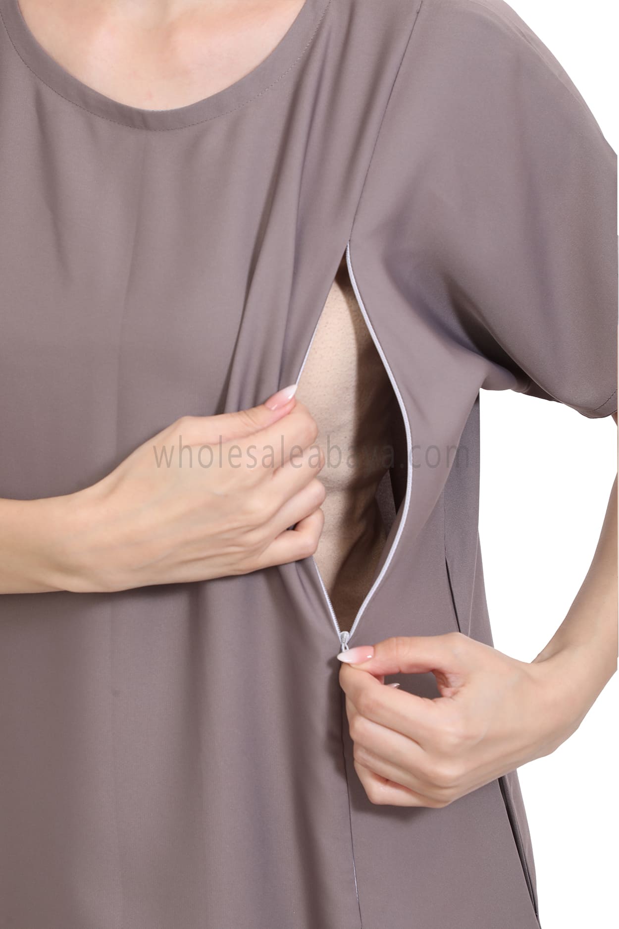 Inner Slip Dress Abaya with Maternity Zips