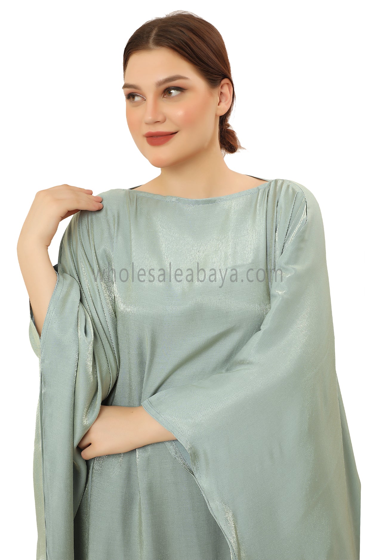 Butterfly Shimmer Kaftan Abaya Ocean Mint 30520