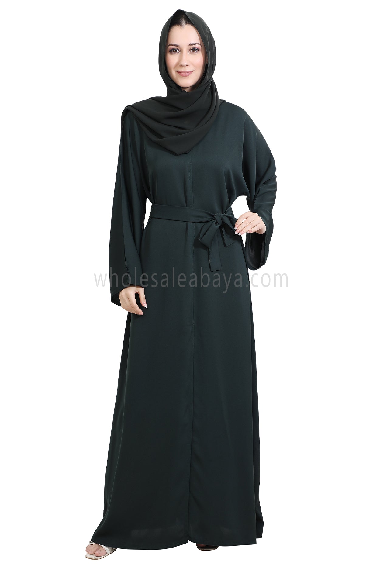 Front Open Nida Abaya with Buttons