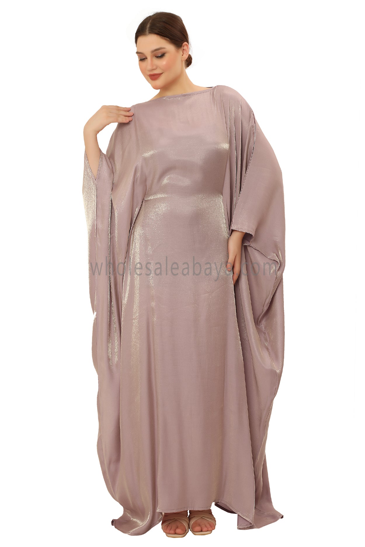 Butterfly Shimmer Kaftan Abaya Sand Colour 30520