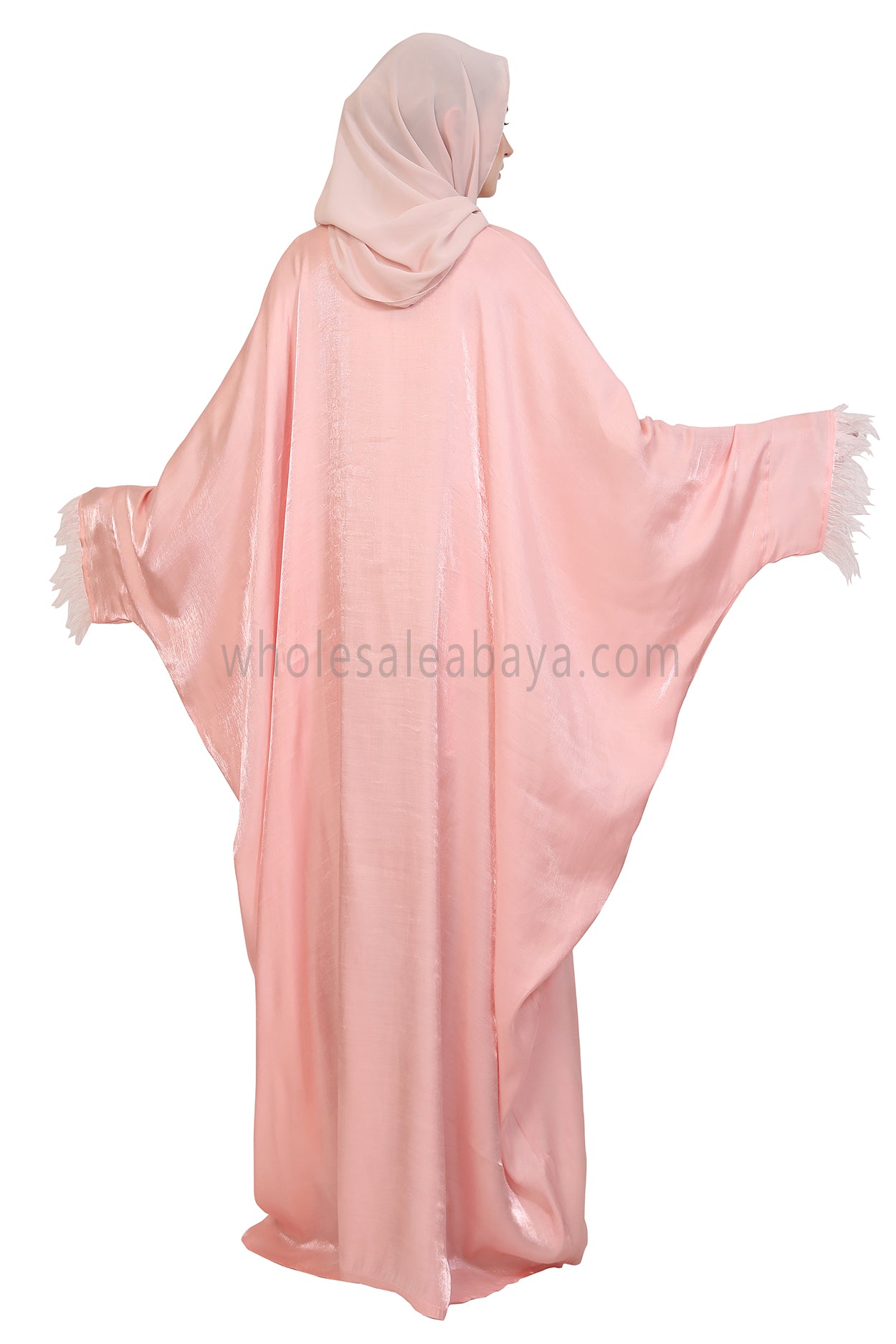 Shimmer Kaftan With Feather Sleeves