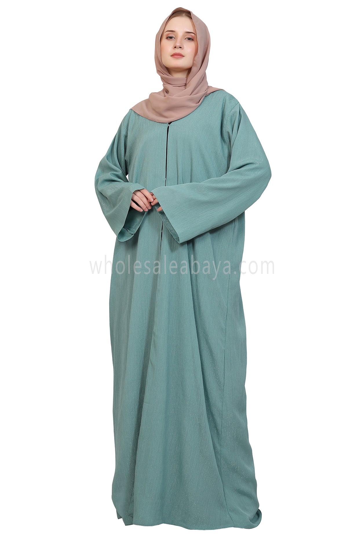 Chiffon Metallic Open Abaya