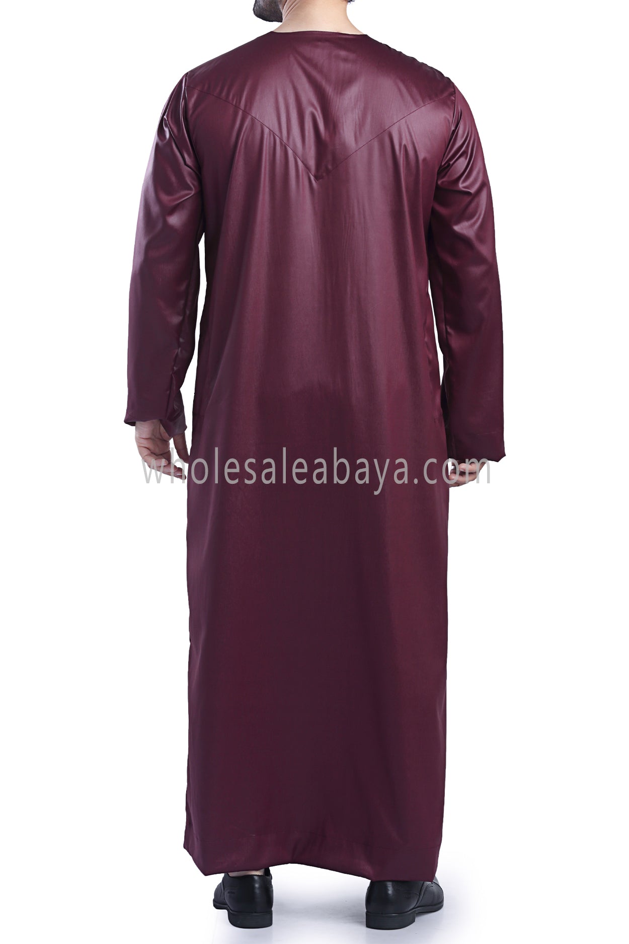 Men's Shiny Omani Thoube with Designer Tassel Burgundy