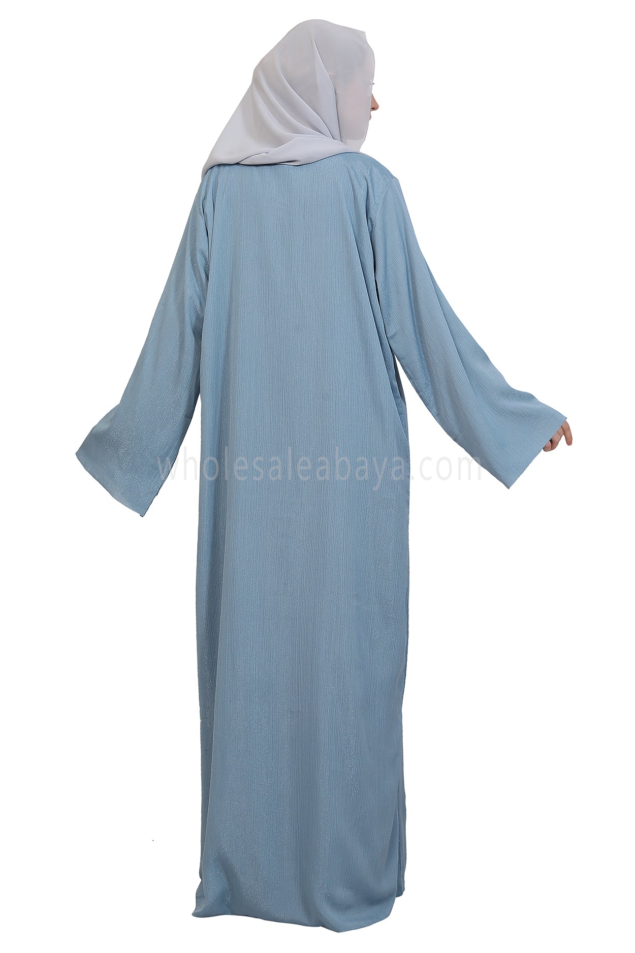 Chiffon Metallic Open Abaya