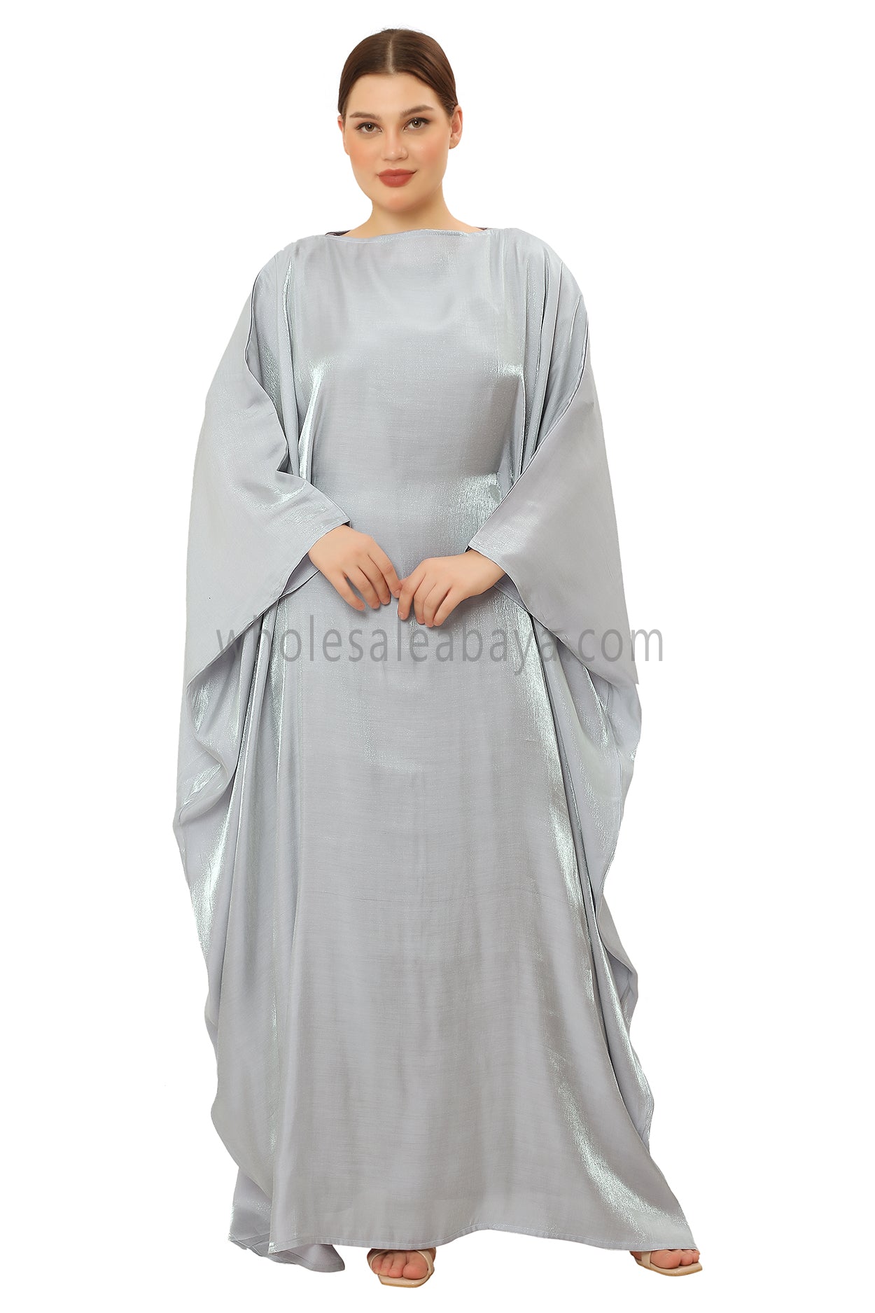 Butterfly Shimmer Kaftan Abaya Sky Mist 30520