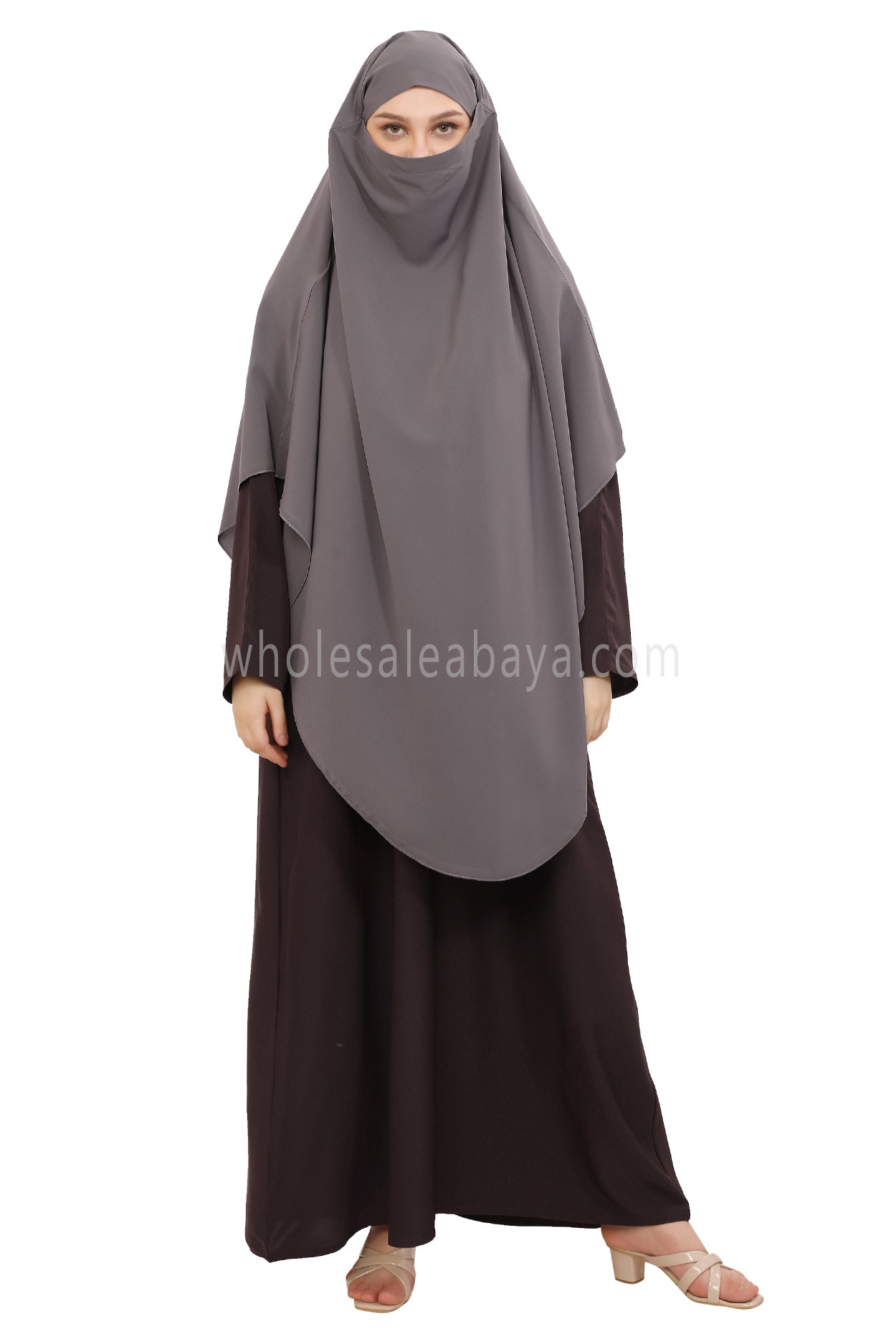 Free Size Premium Khimar Light Grey 50041