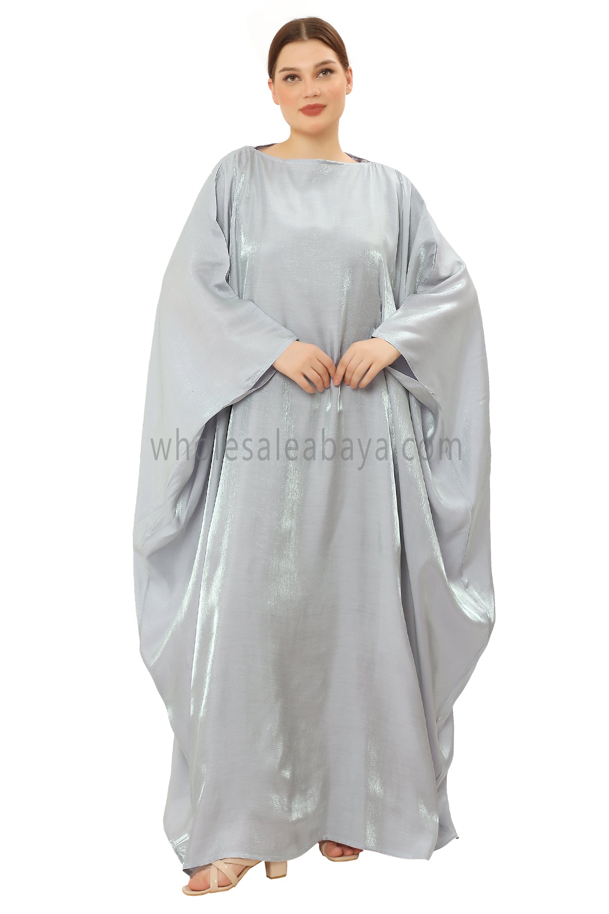 Butterfly Shimmer Kaftan Abaya Sky Mist 30520