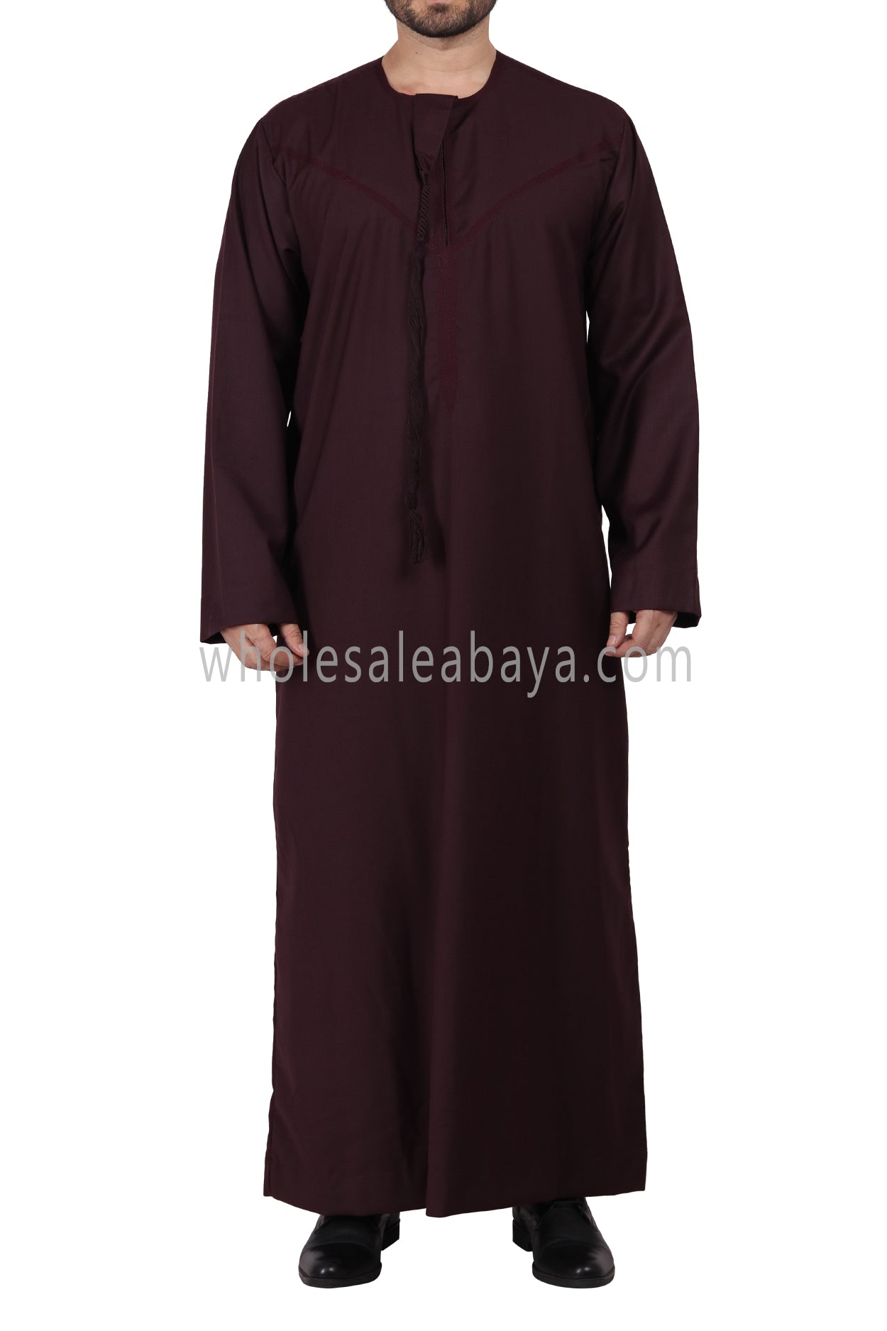 Premium Omani Thoube with Zip and Designer Tassel Burgundy Colour