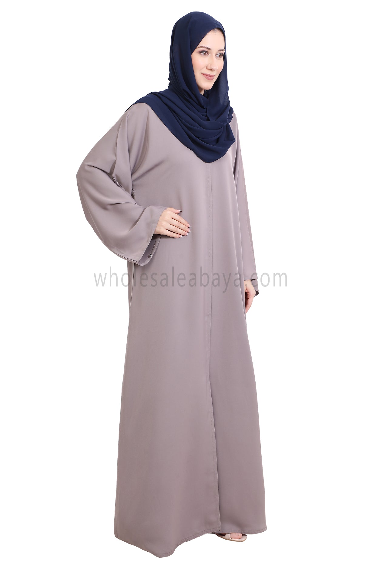 Front Open Nida Abaya with Buttons