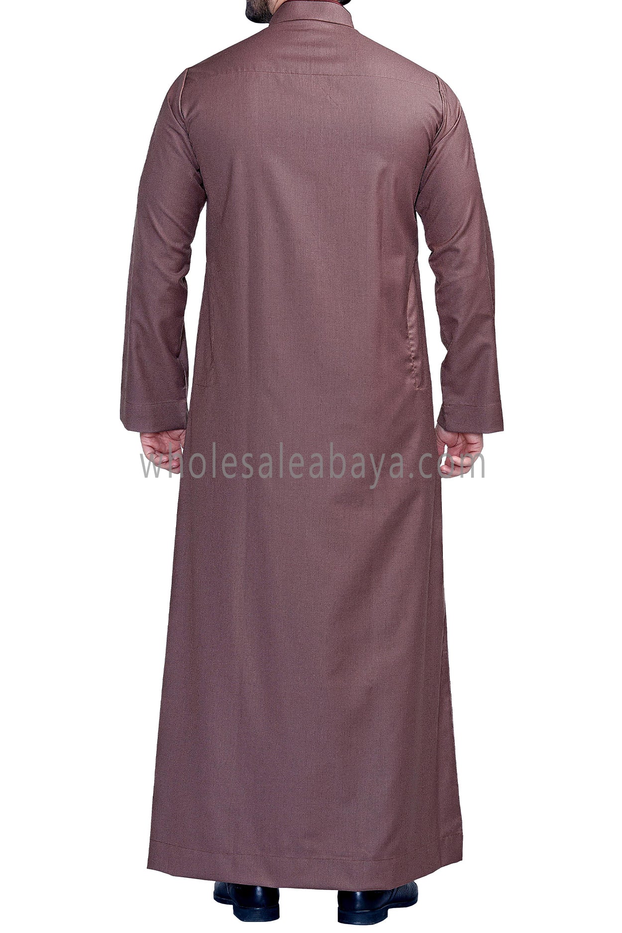 Elegant Men's Collar Thoube With Embroidery Ash Brown Colour