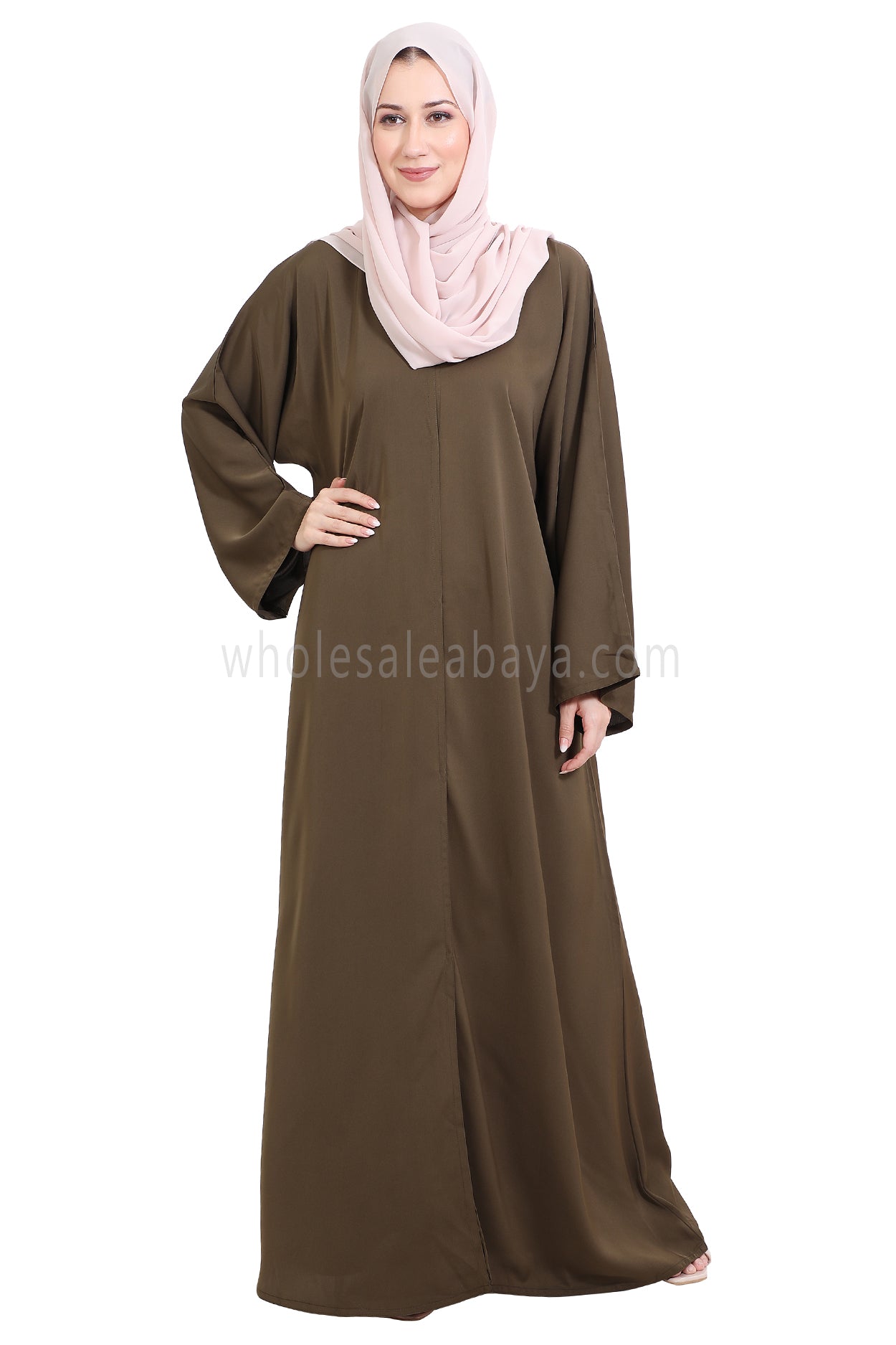 Front Open Nida Abaya with Buttons