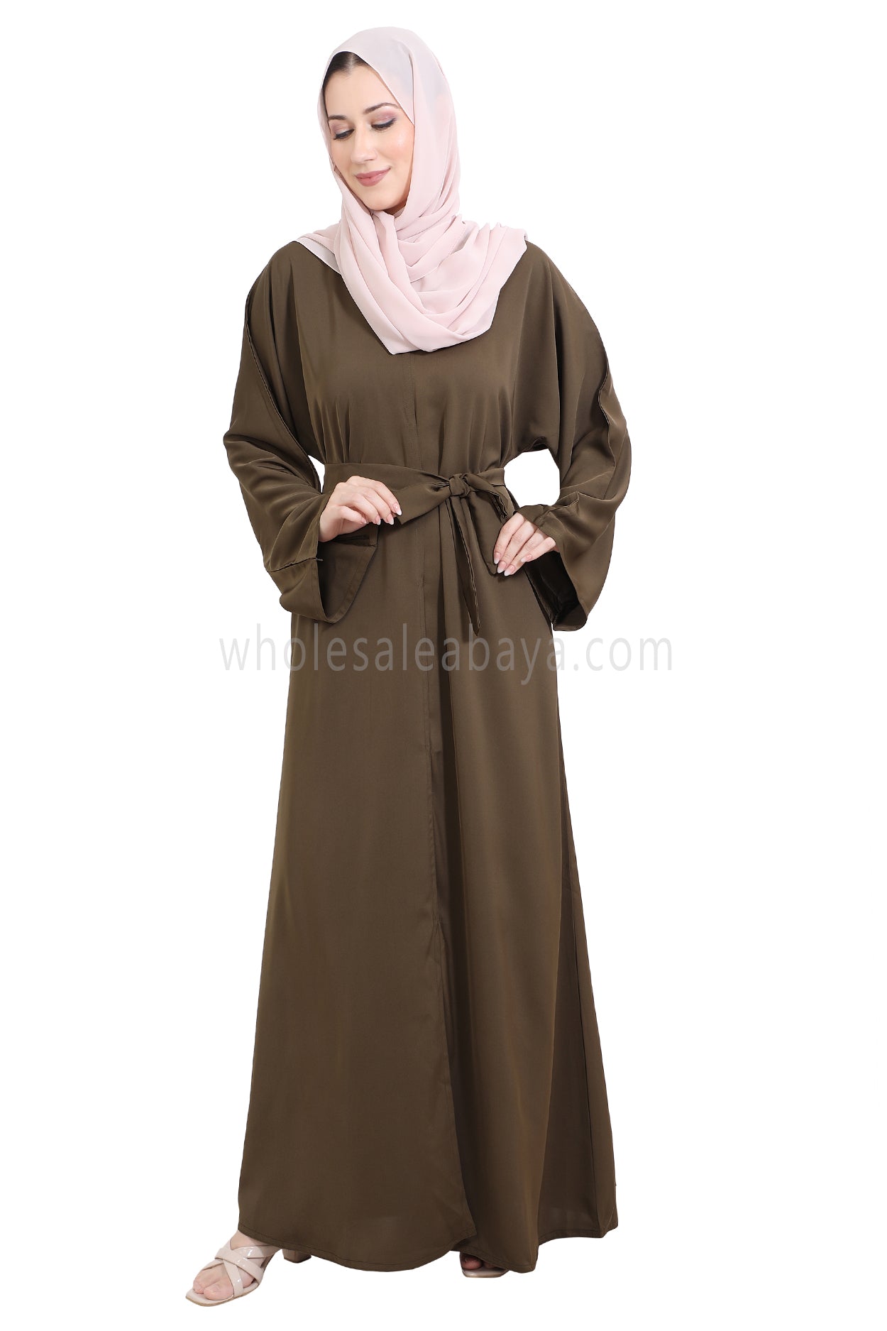Front Open Nida Abaya with Buttons