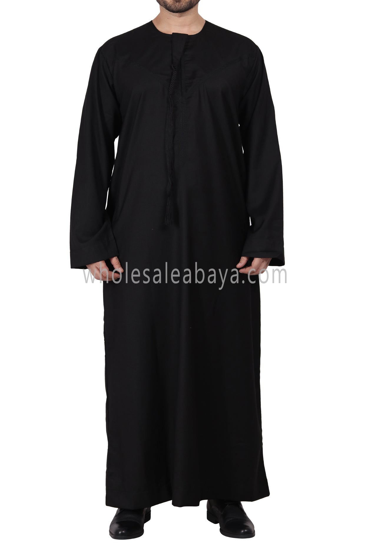 Premium Omani Thoube with Zip and Designer Tassel Khaki Green Colour