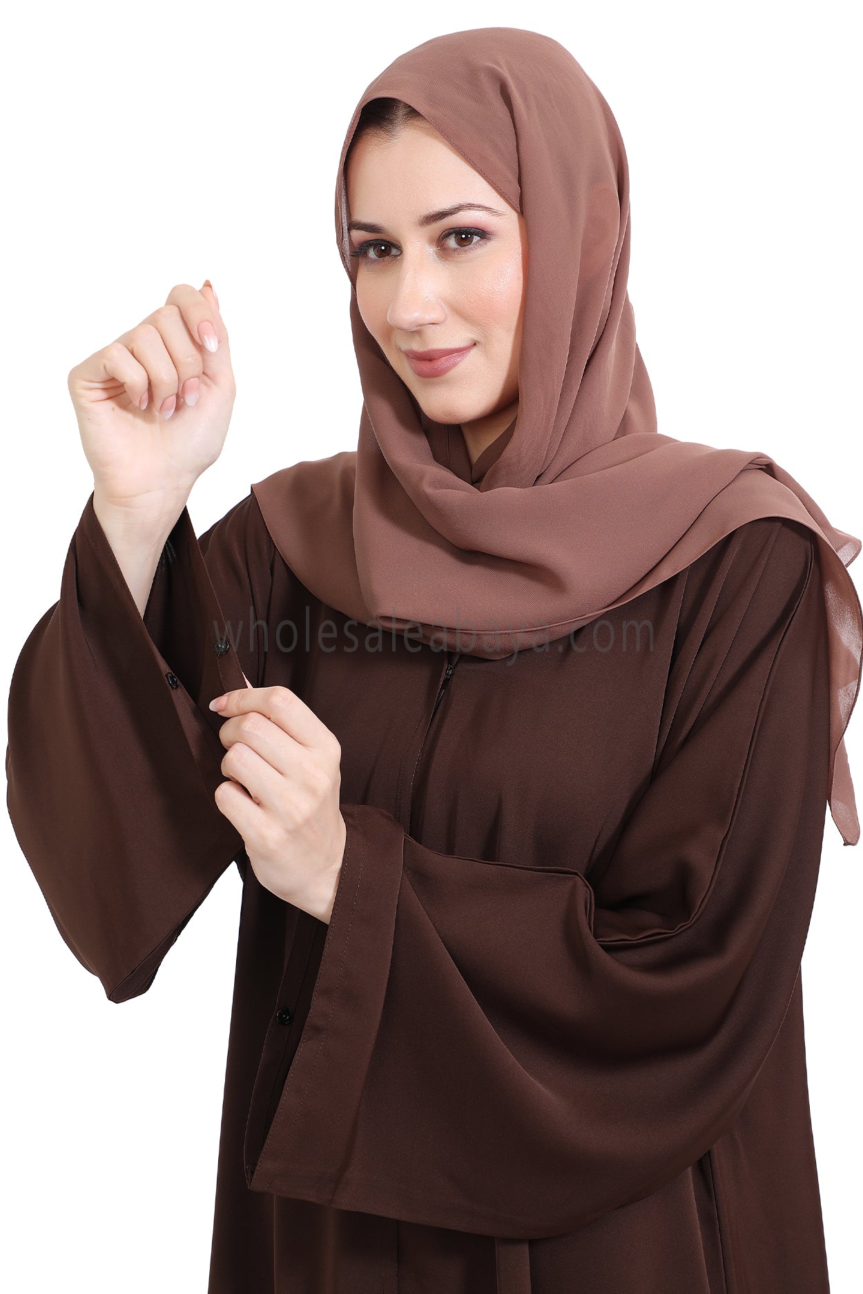 Front Open Nida Abaya with Buttons
