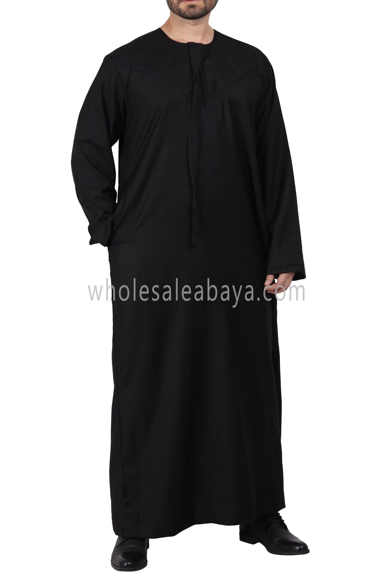 Premium Omani Thoube with Zip and Designer Tassel Khaki Green Colour