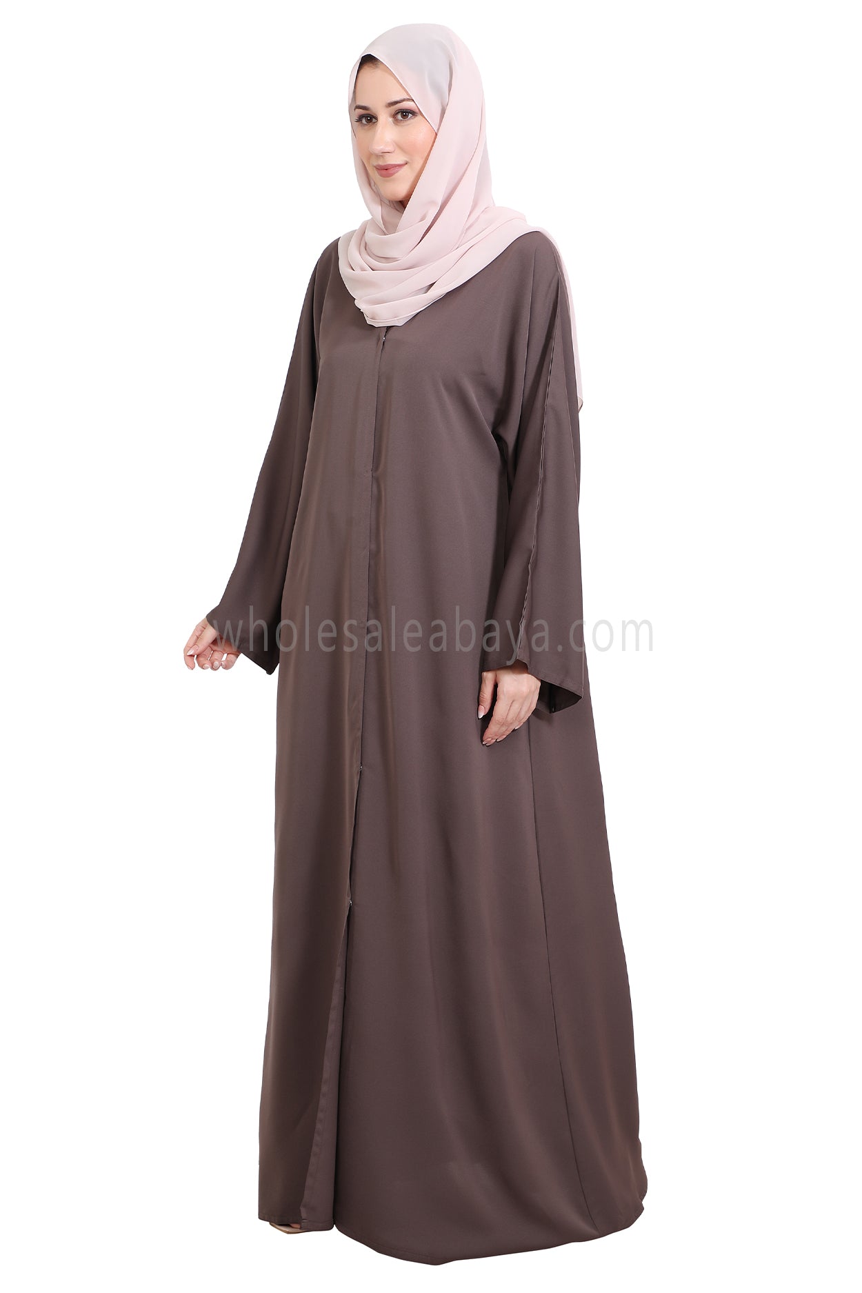 Front Open Nida Abaya with Buttons