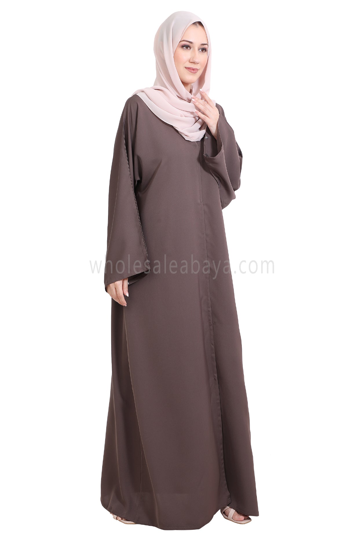 Front Open Nida Abaya with Buttons