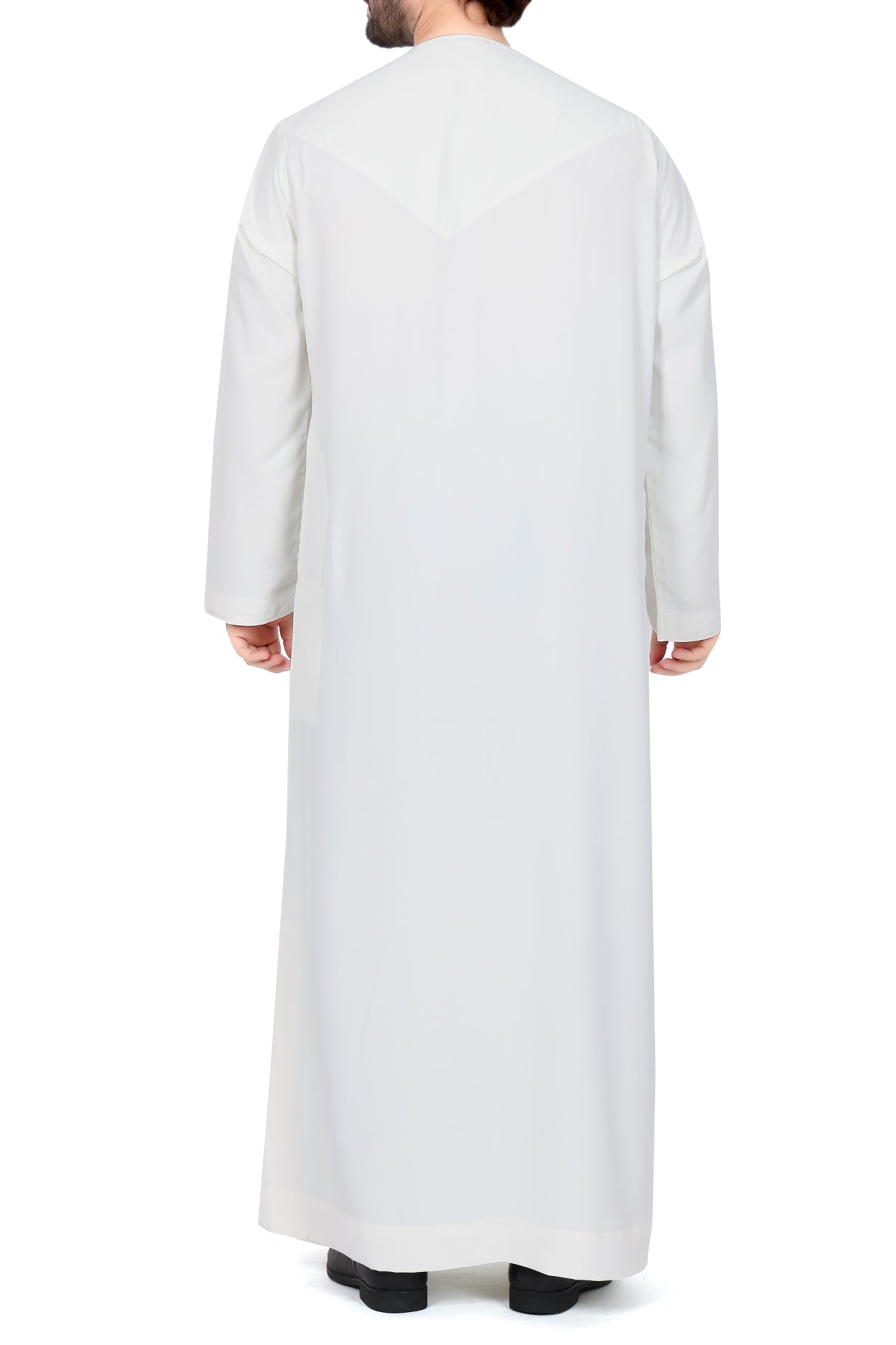 Men's Premium Emirati Thoube With Buttons & Tassel Off White