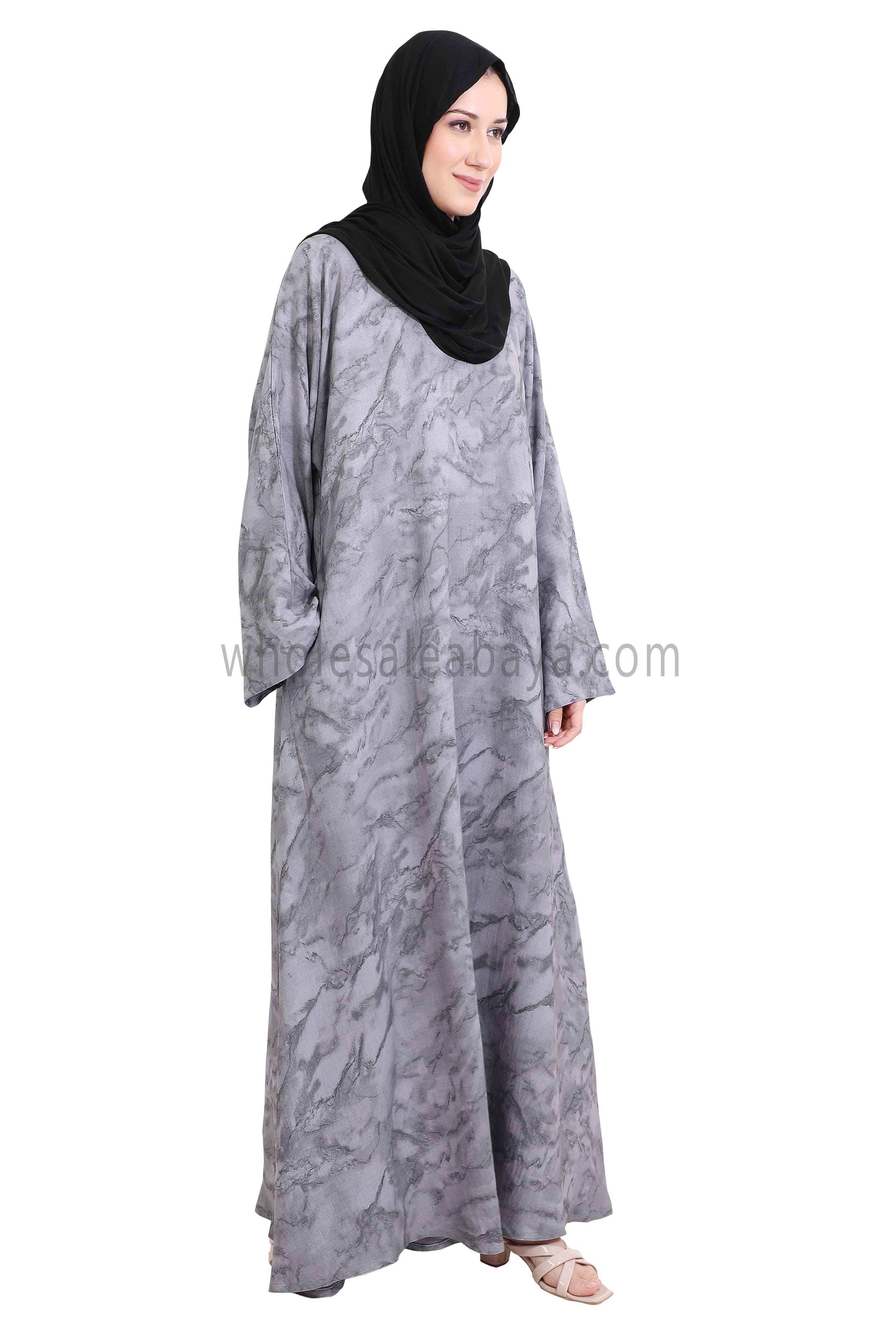 Linen Jacquard Closed Umbrella Abaya